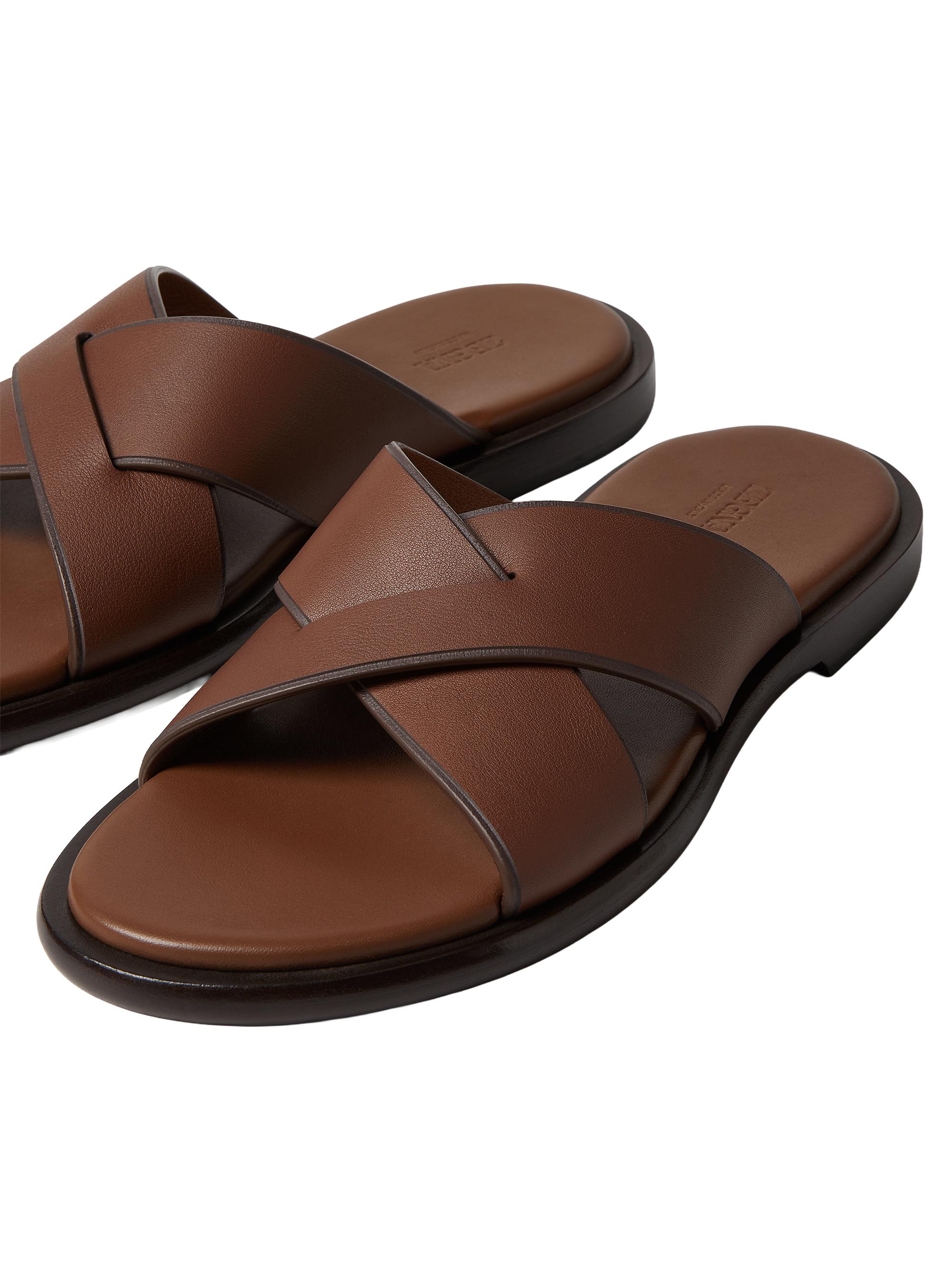 ZEGNA Men's Leather Sandals - Almond Brown | Thumbnail 5