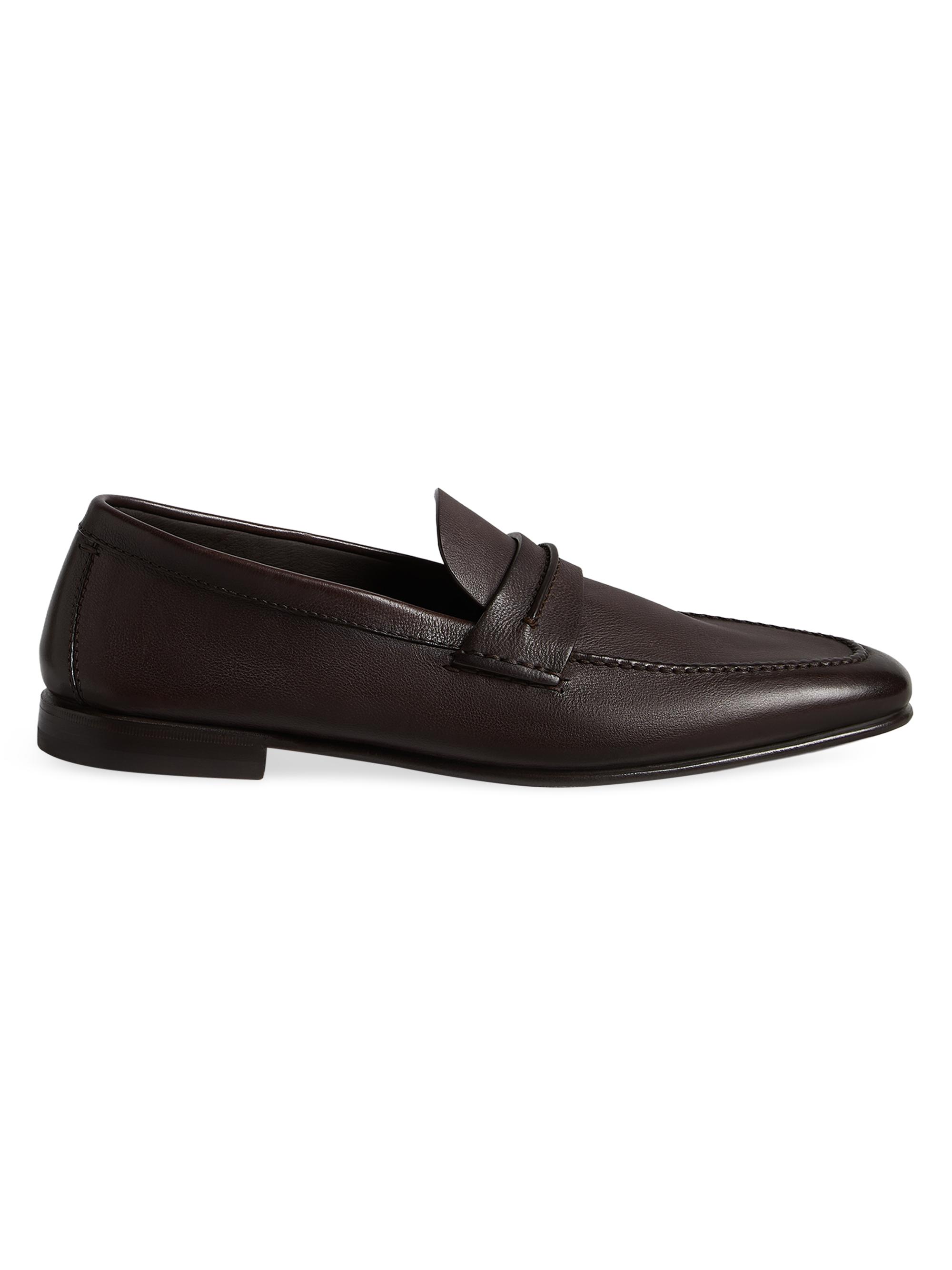 John Lobb Thorne Pebble-Grained Leather Penny Loafers | Saks Fifth