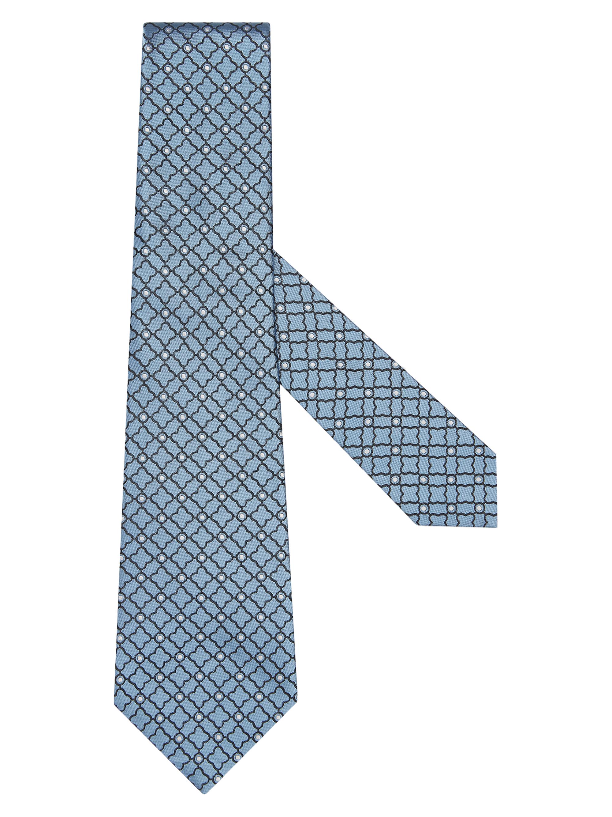 ZEGNA Men's Geometric Silk Tie - Light Blue