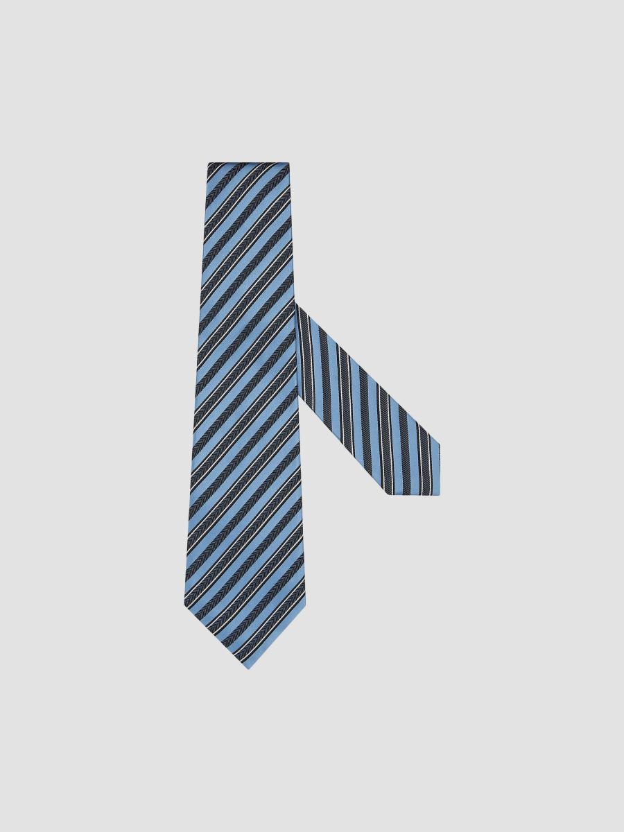 ZEGNA Striped Silk and Cotton Tie | Saks Fifth Avenue