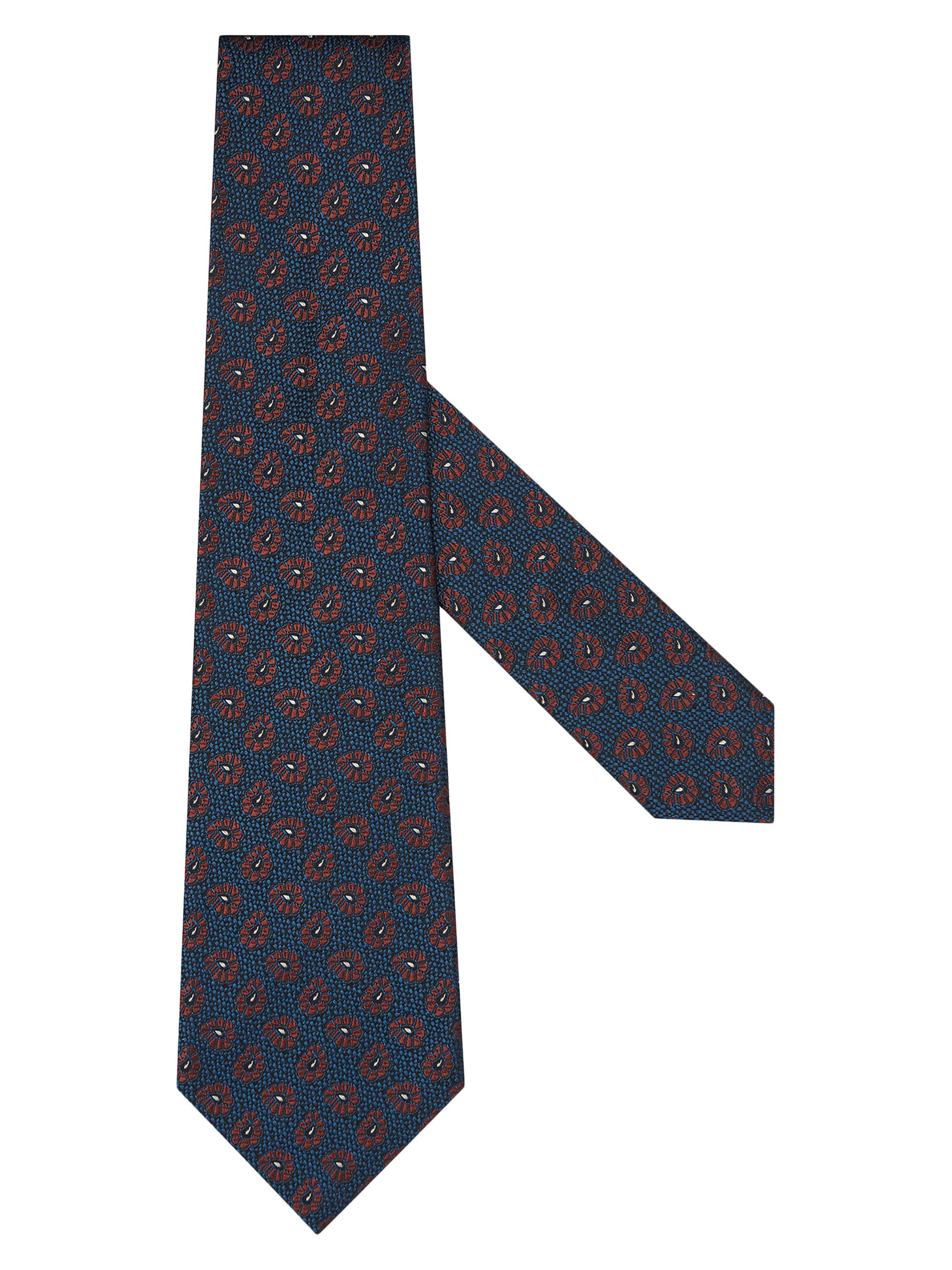 ZEGNA Men's Paisley Silk Tie - Teal Blue