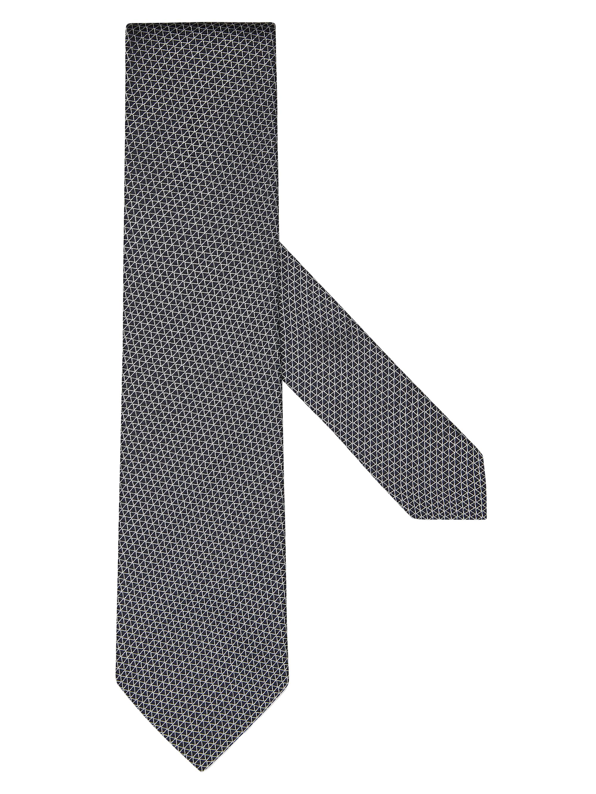 ZEGNA Men's Silk Tie - Dark Blue
