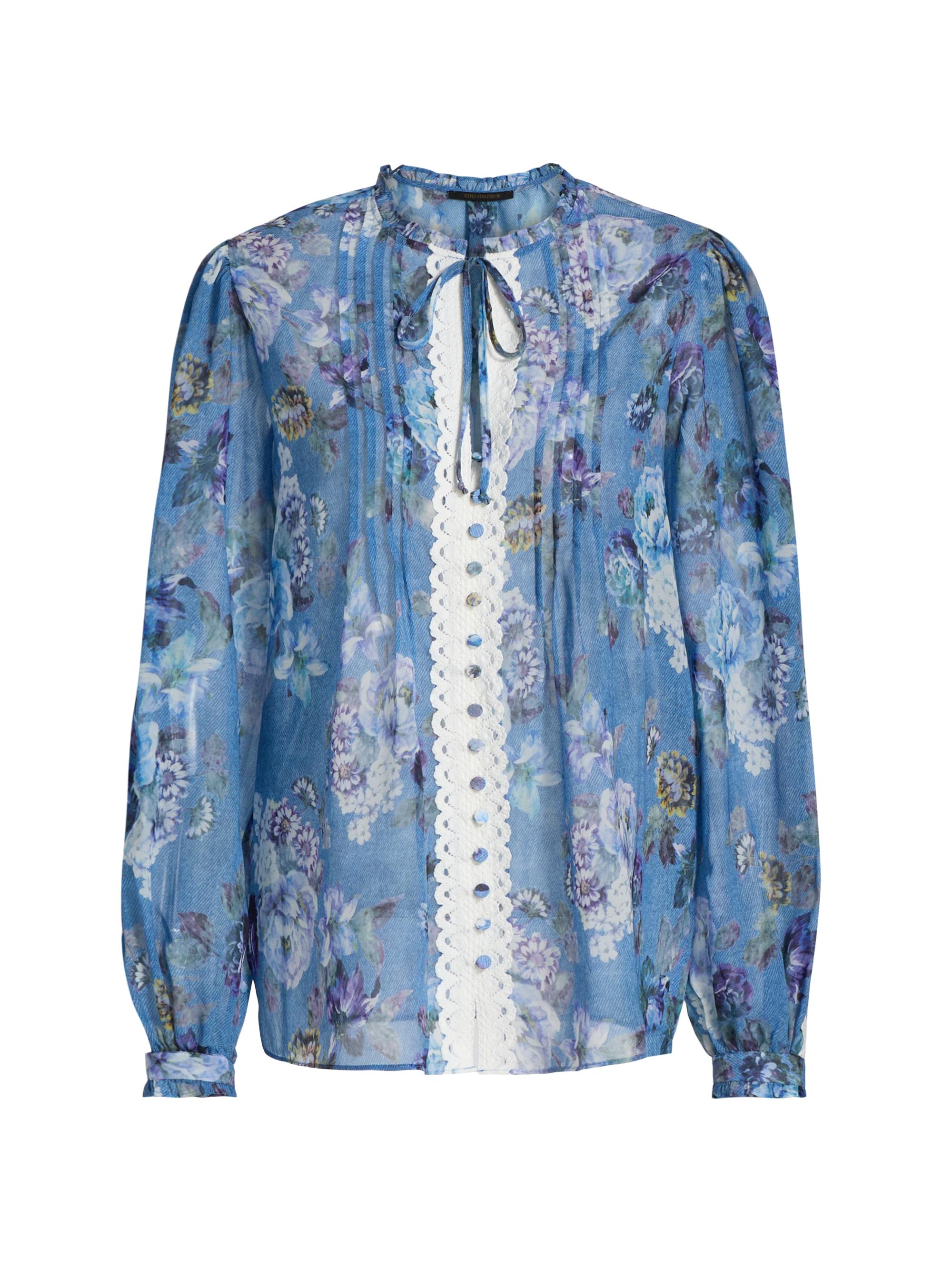 Kobi Halperin Women's Ingrid Floral Lace-Trim Blouse - Blue Multi