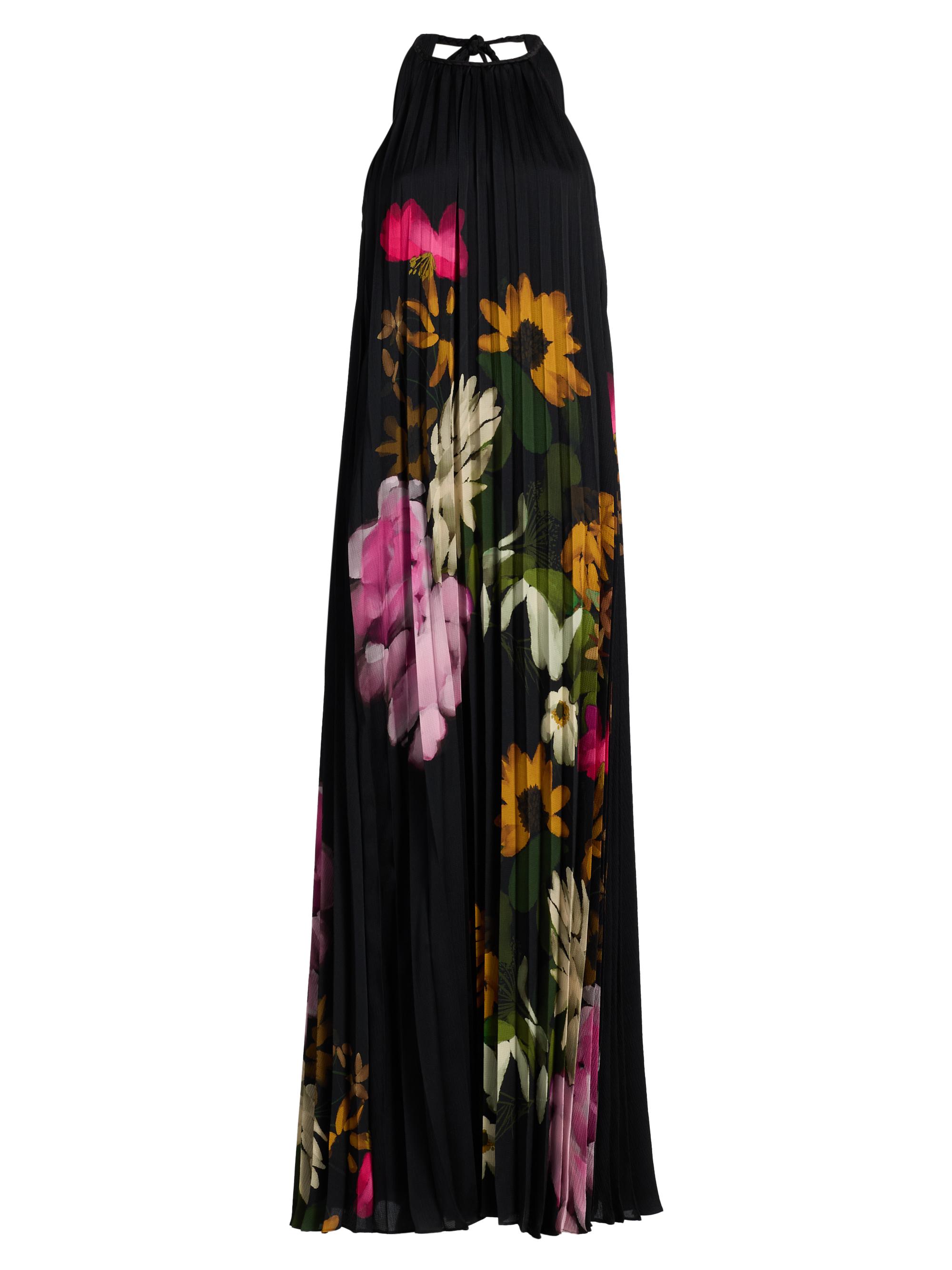 Kobi Halperin Women's Leona Floral Pleated Halter Maxi Dress - Black Multi