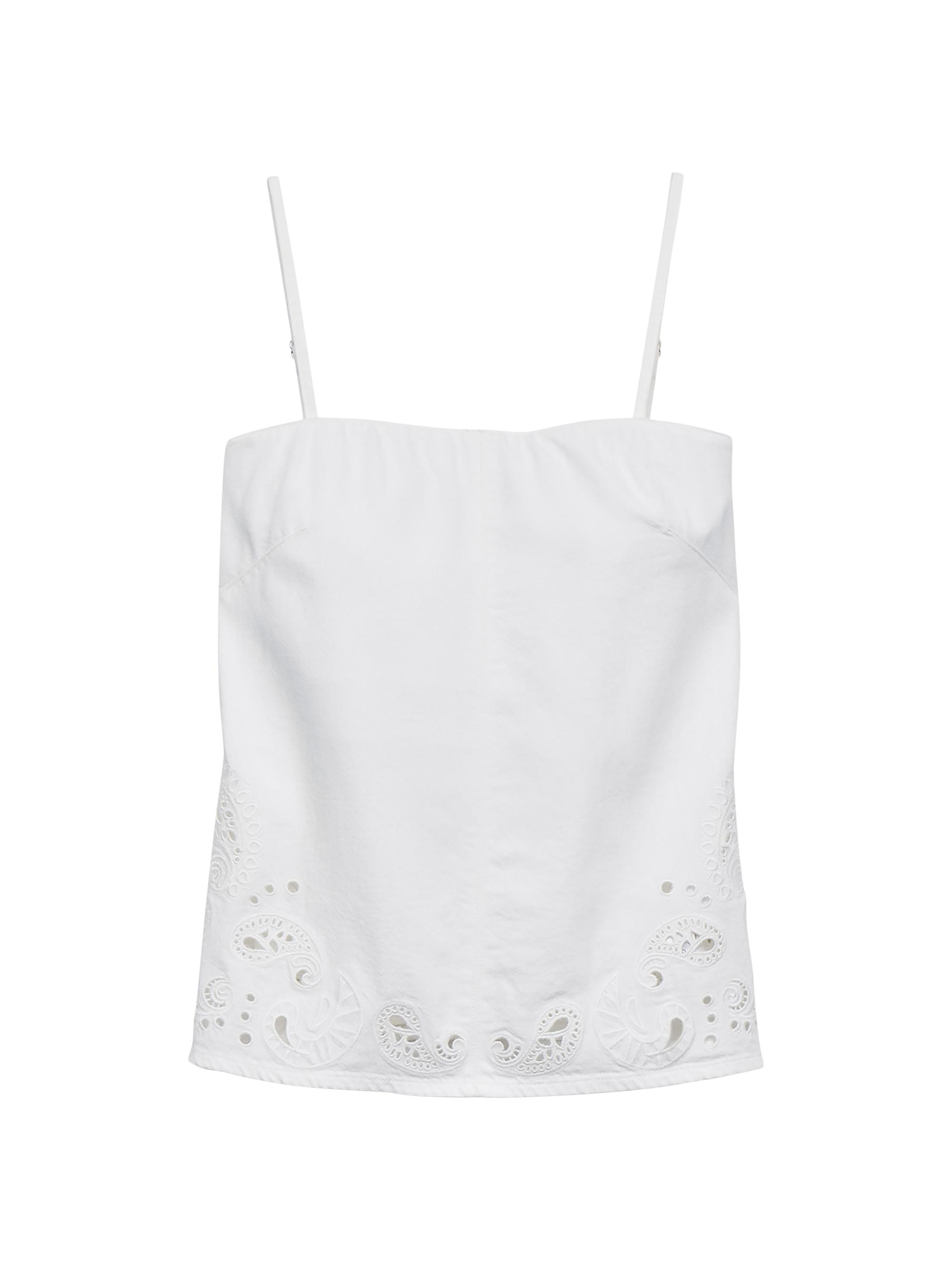 rag & bone Women's Ultra Featherweight Aurora Eyelet Top - White Eyelet