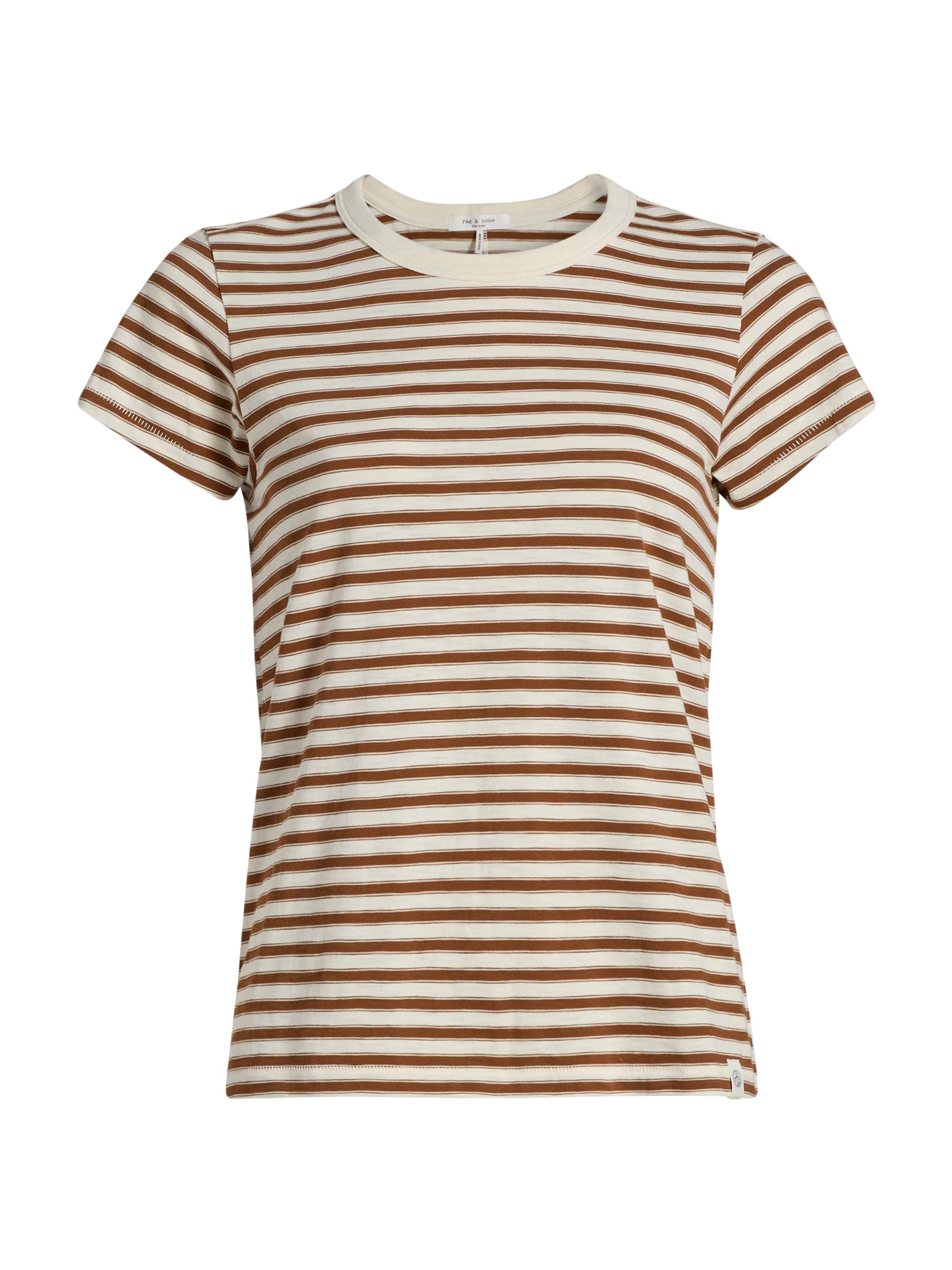rag & bone Women's The Slub Stripe T-Shirt - Warm Brown