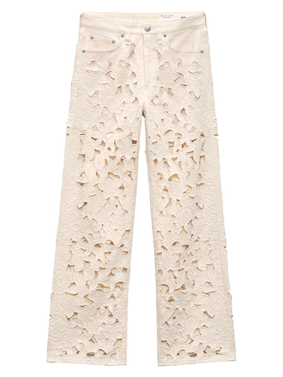 rag & bone Logan Floral Jacquard Cotton Jeans | Saks Fifth Avenue