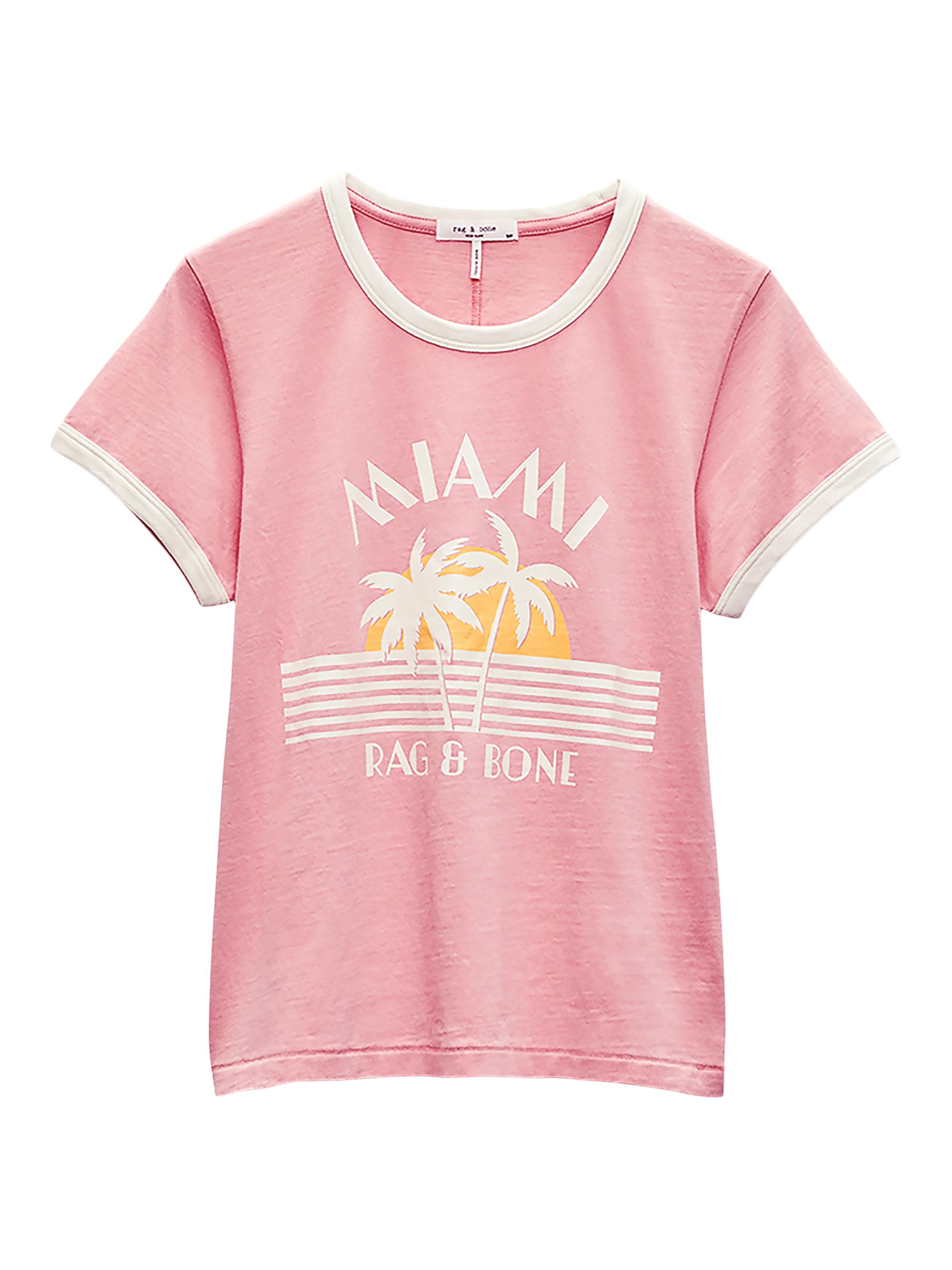 rag & bone Women's Miami Boxy Ringer T-Shirt - Blush