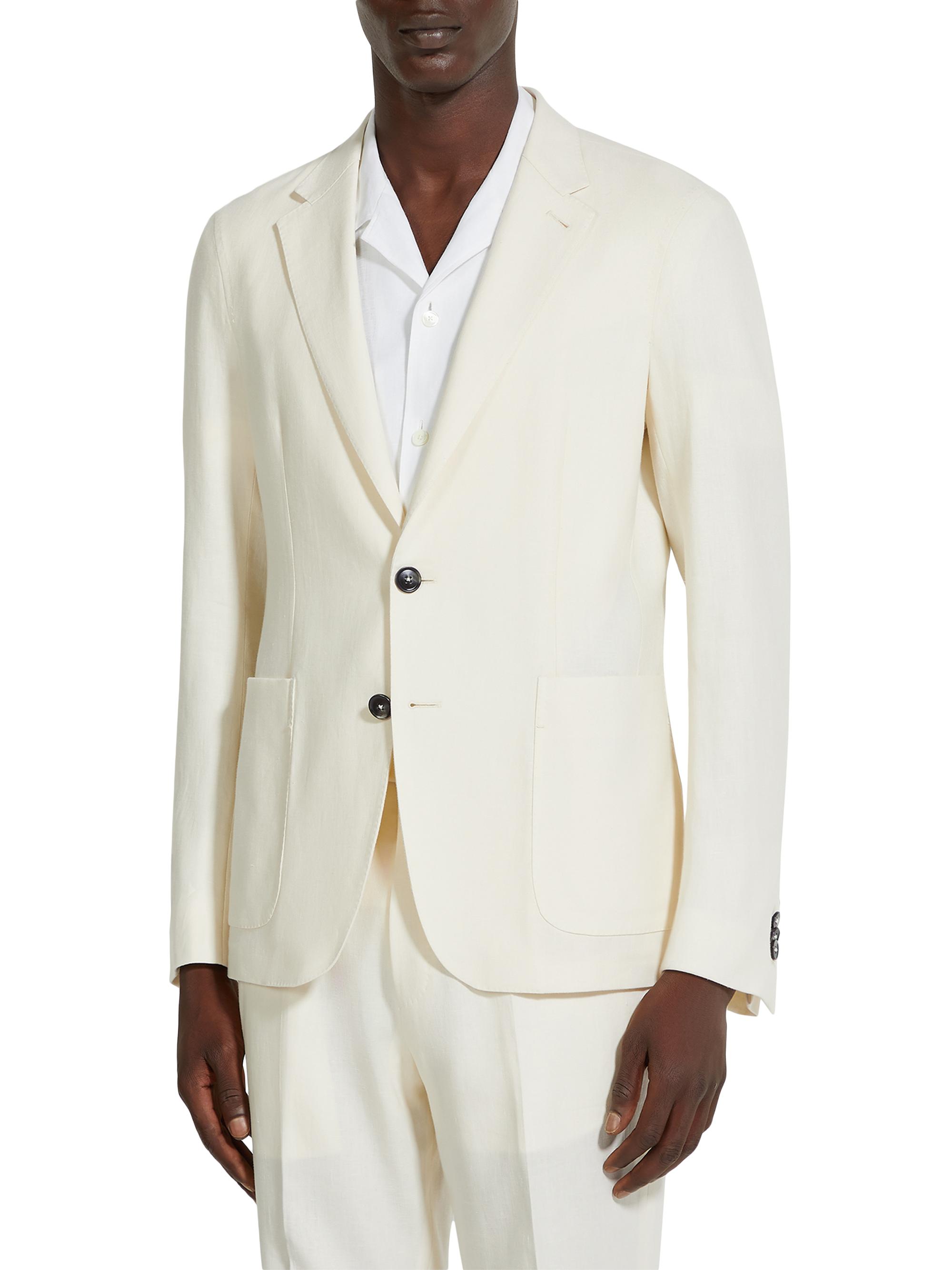 ZEGNA Men's Pure Linen Blazer - White