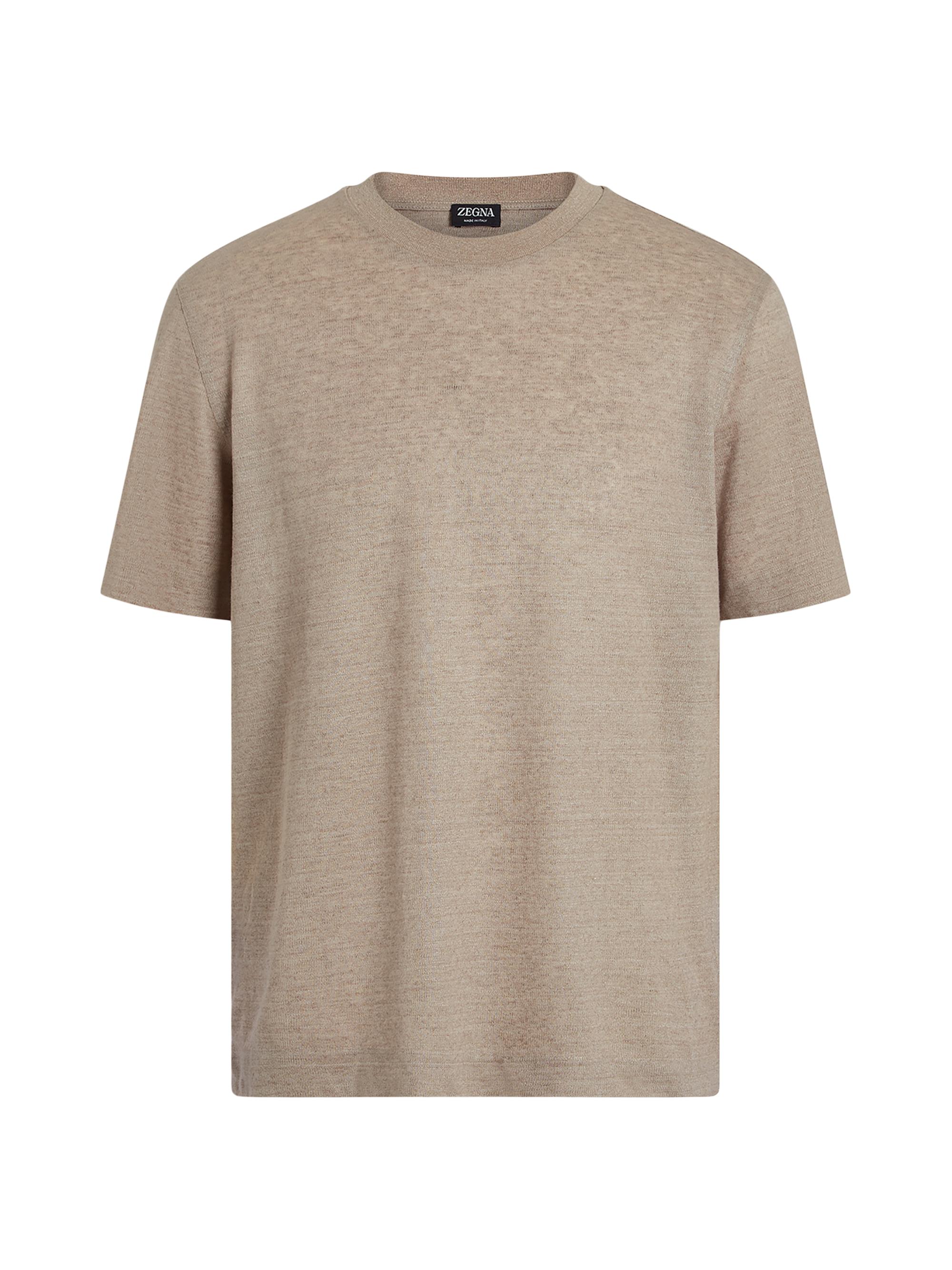 ZEGNA Men's Oasi Lino T-Shirt - Light Taupe