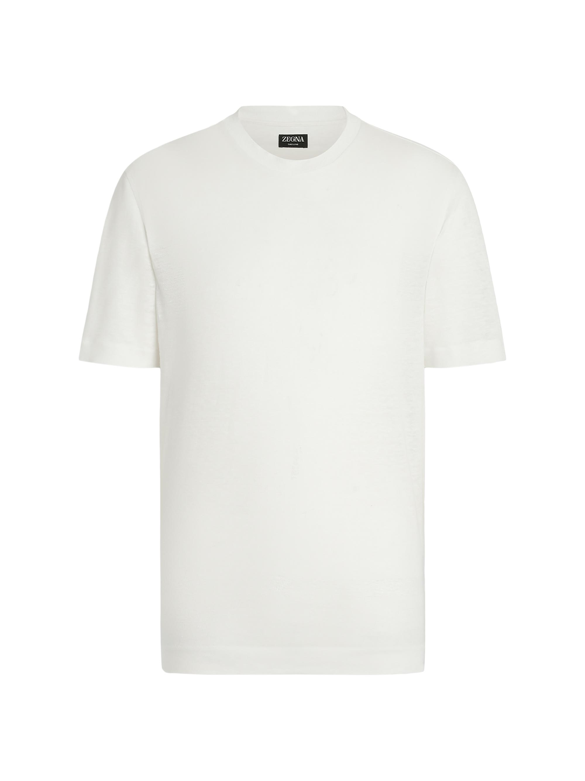 ZEGNA Men's Oasi Lino T-Shirt - White | Thumbnail 6