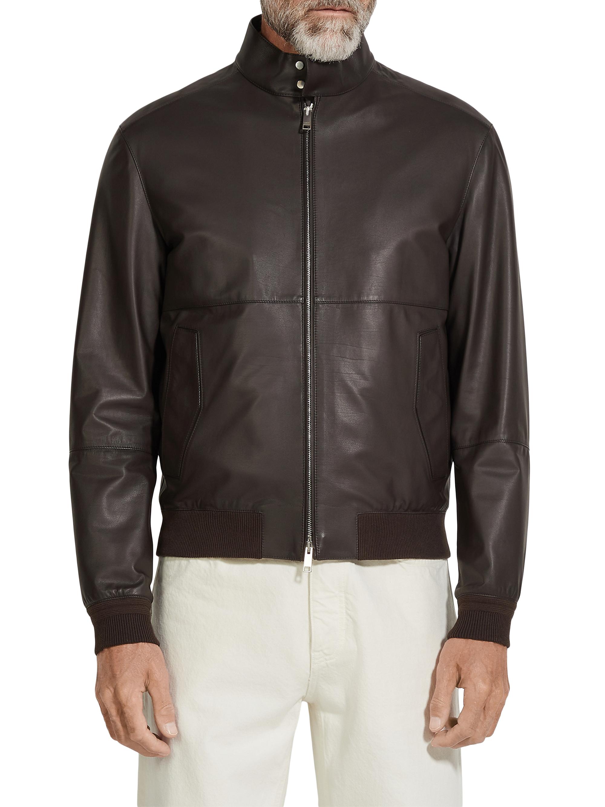 ZEGNA Nappa Leather Bomber Jacket | Saks Fifth Avenue