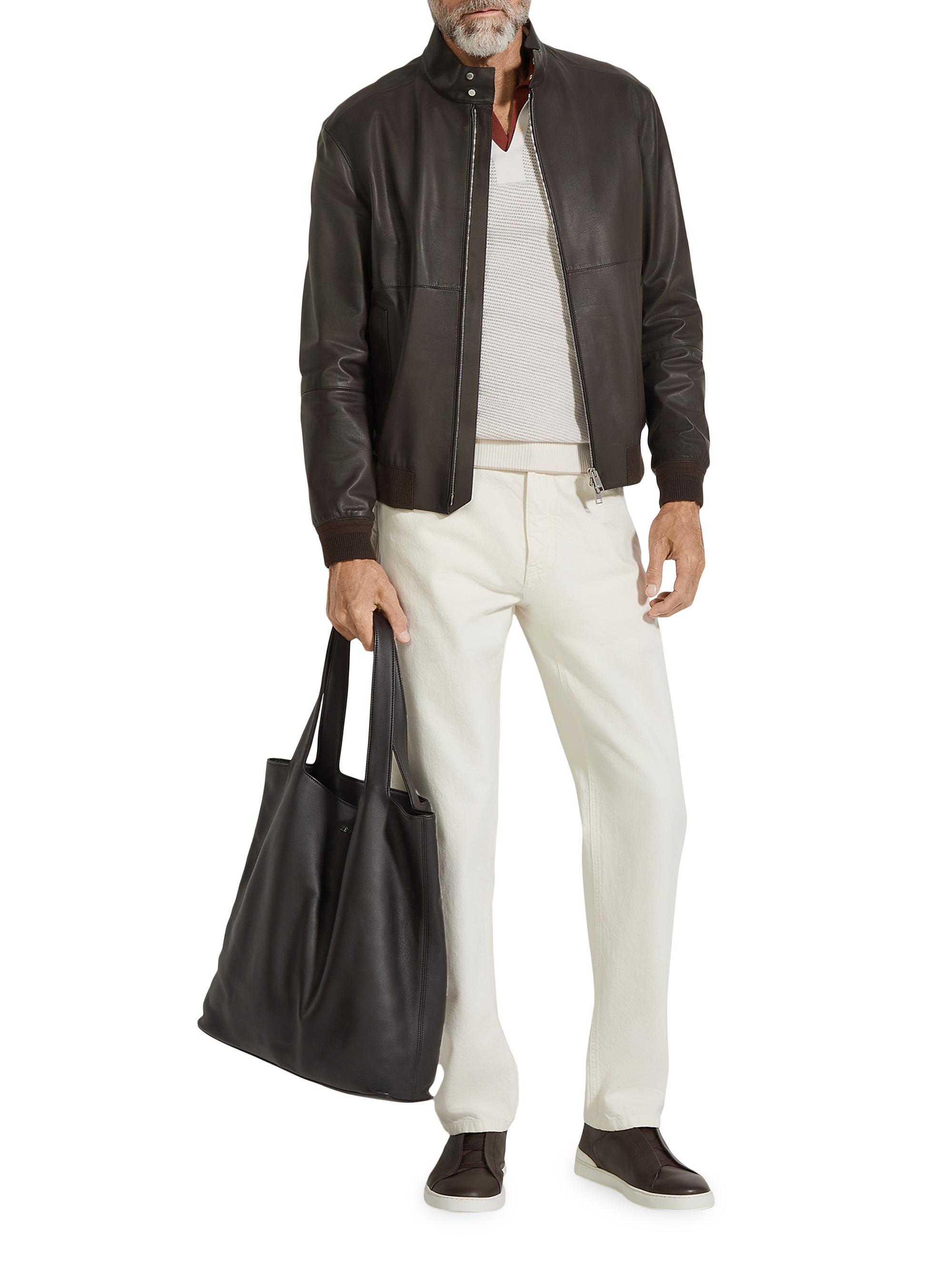 ZEGNA Nappa Leather Bomber Jacket | Saks Fifth Avenue