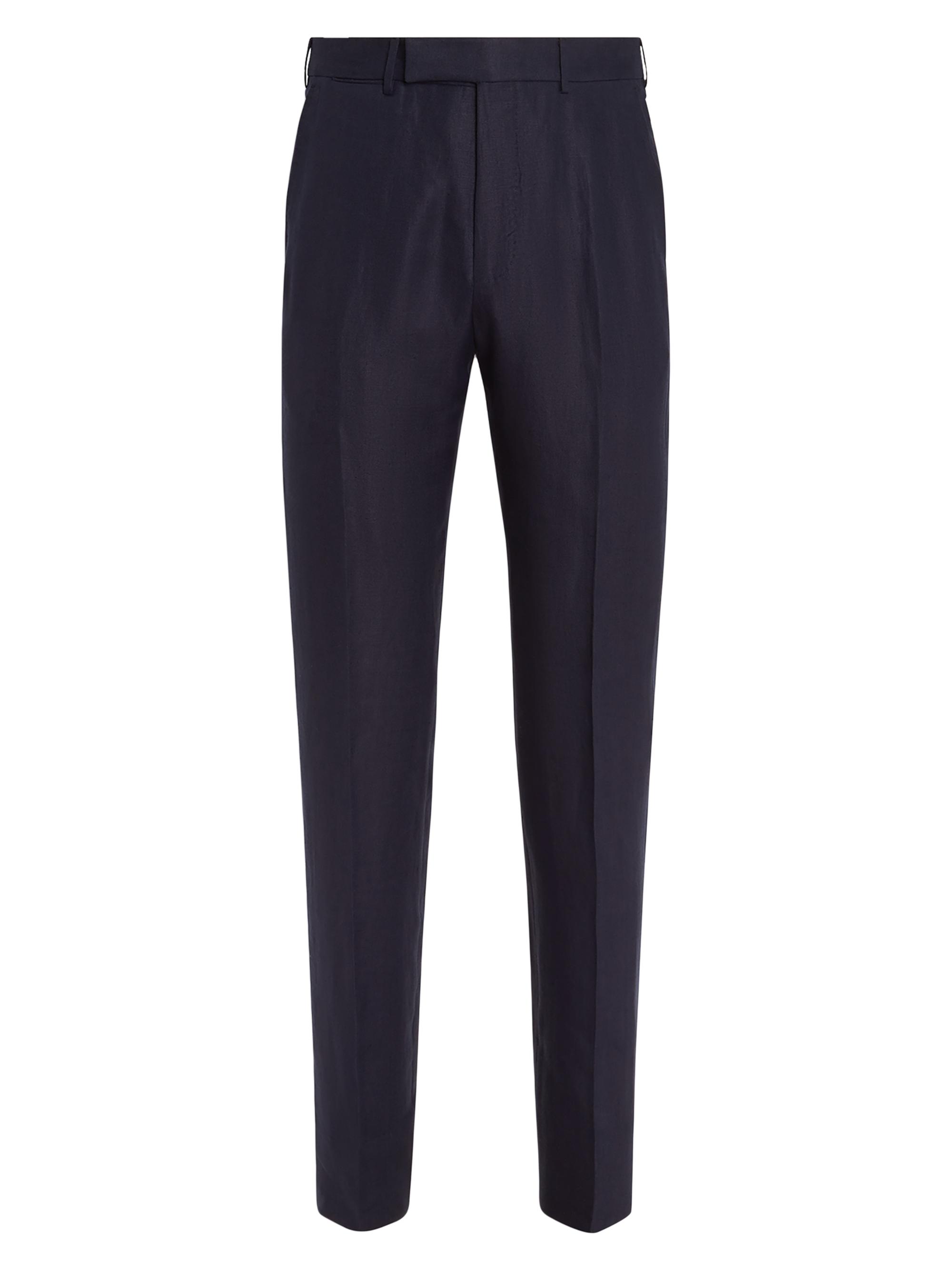 BLUELEA ブルレア Silk wool grosgrain pants Blue Wool Tropical