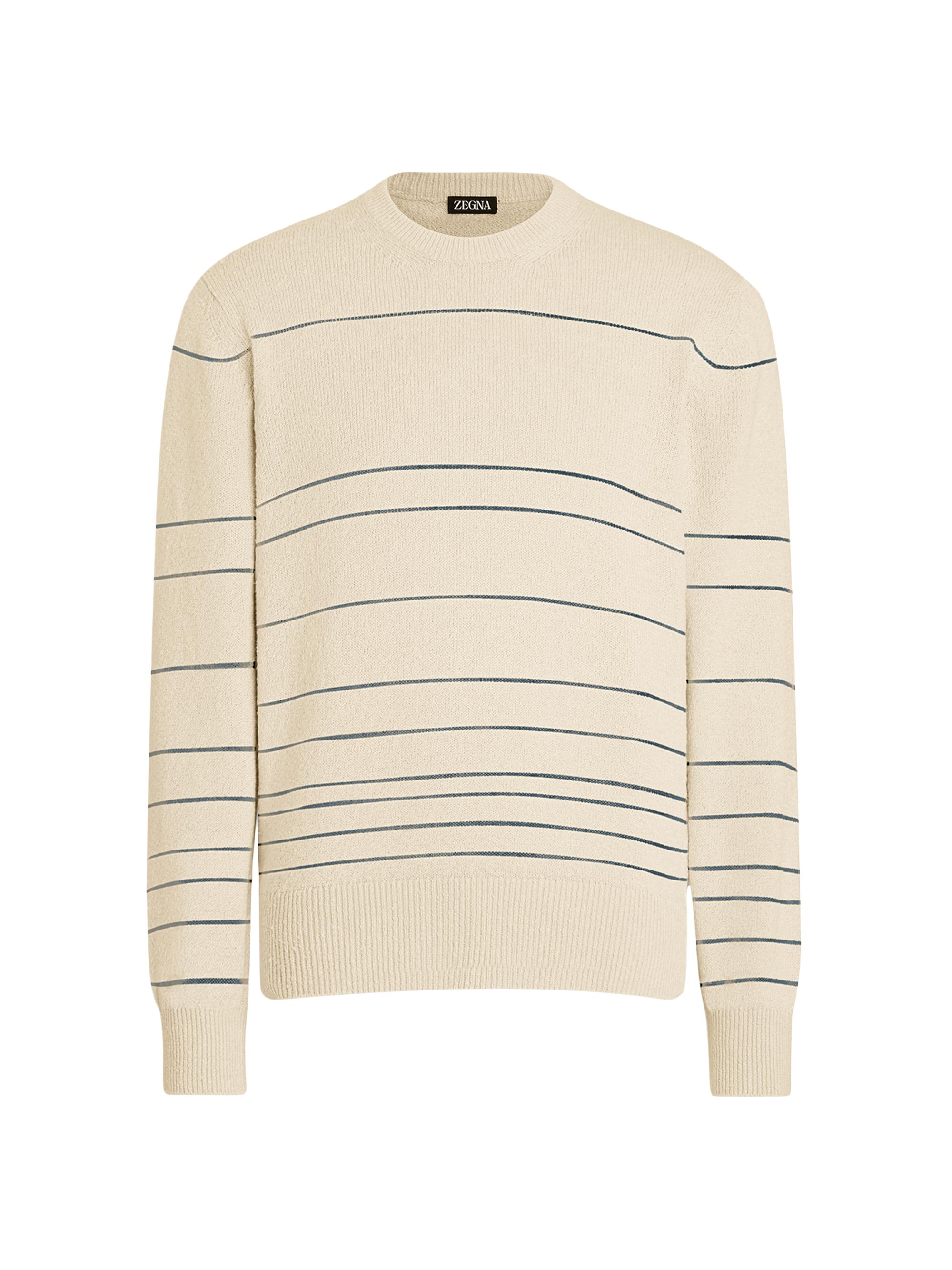 ZEGNA Men's Cotton Crewneck Sweater - Off White