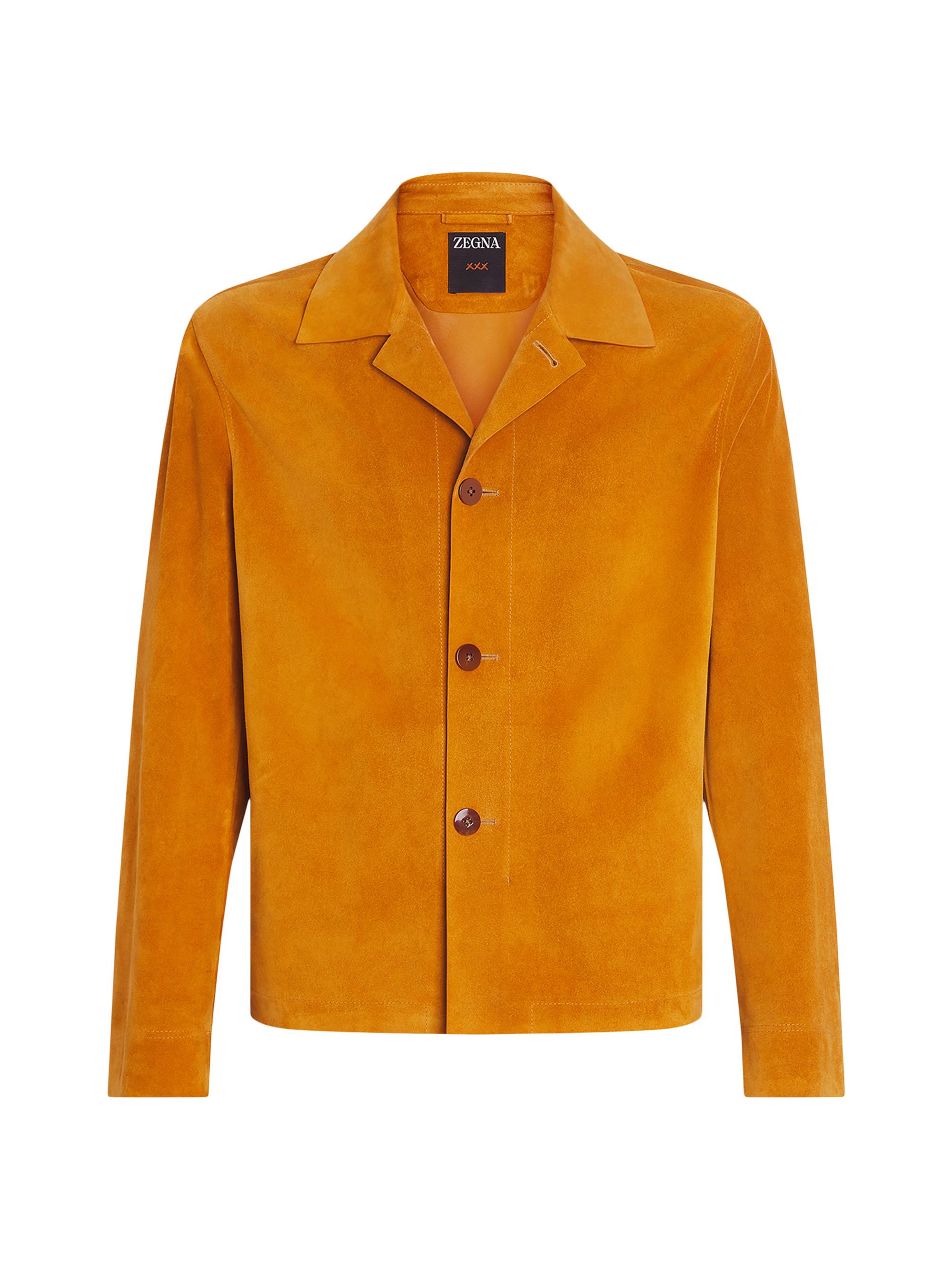 ZEGNA Men's Leather Blouson Jacket - Ochre