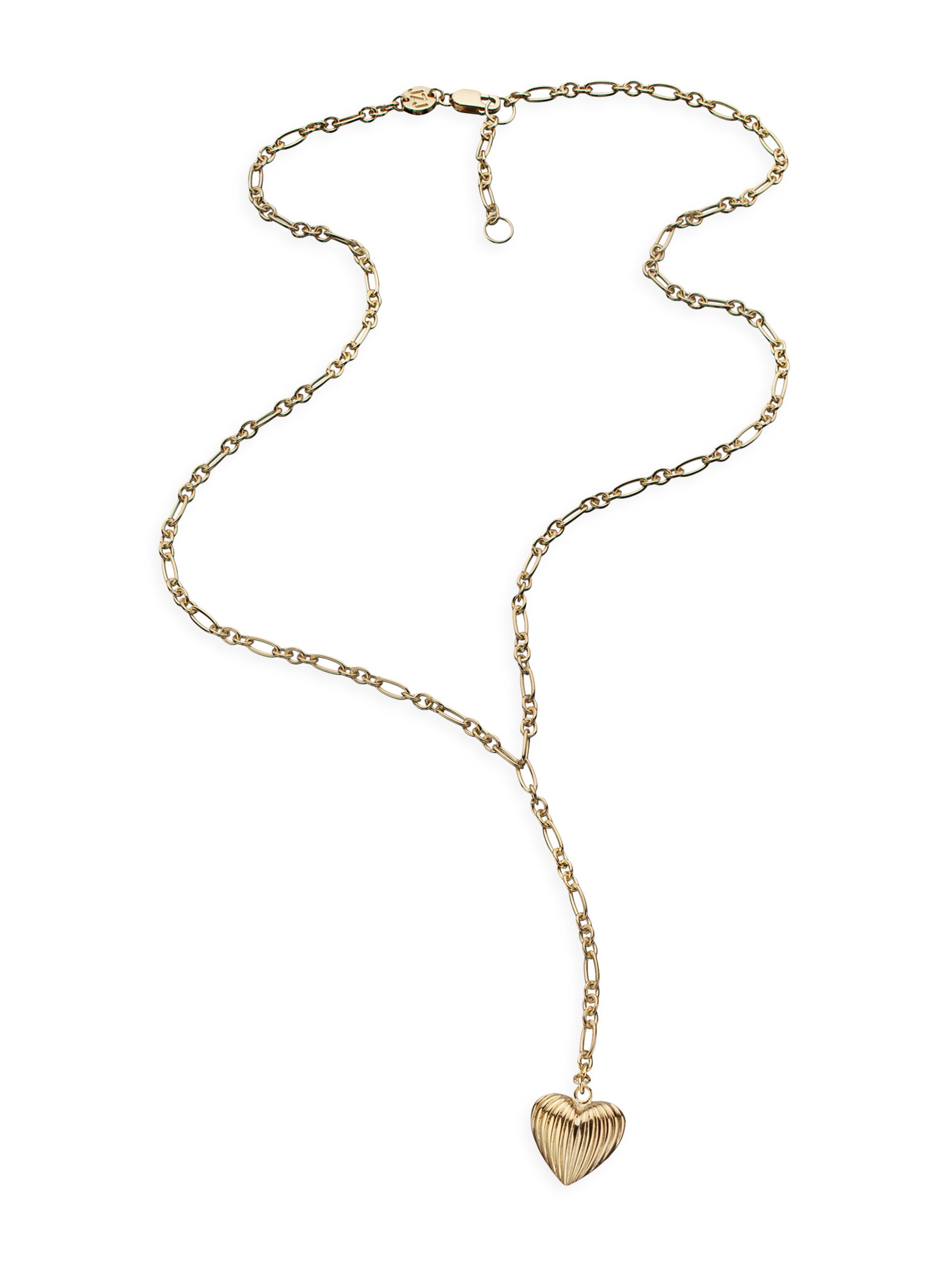 Jennifer Zeuner Jewelry Women's Chara 18K-Gold-Plated Heart Lariat Necklace - Gold Vermeil