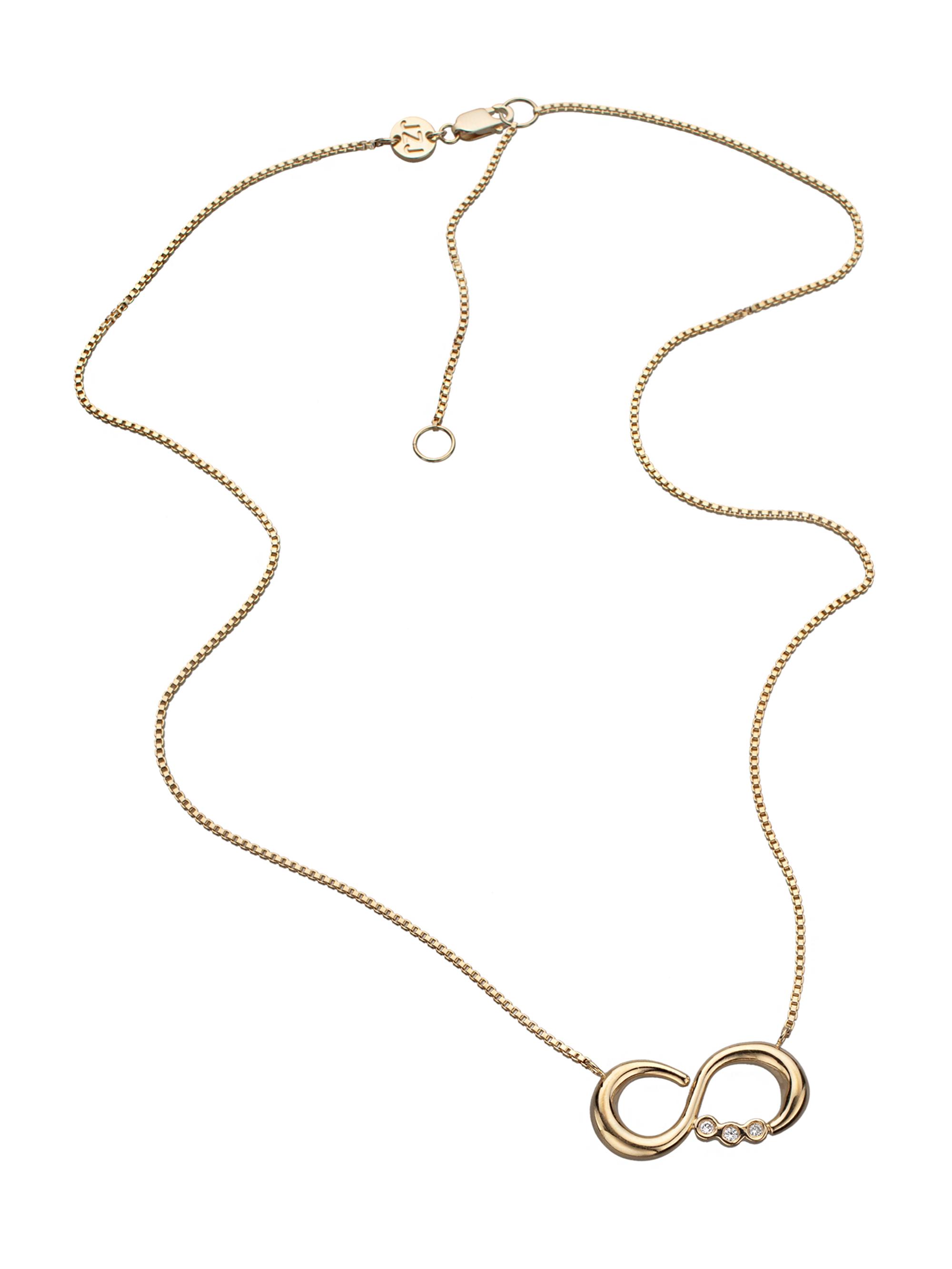 Jennifer Zeuner Jewelry Women's Ayana 18K-Gold-Plated & 0.01 TCW Diamond Infinity Pendant Necklace - Gold Vermeil