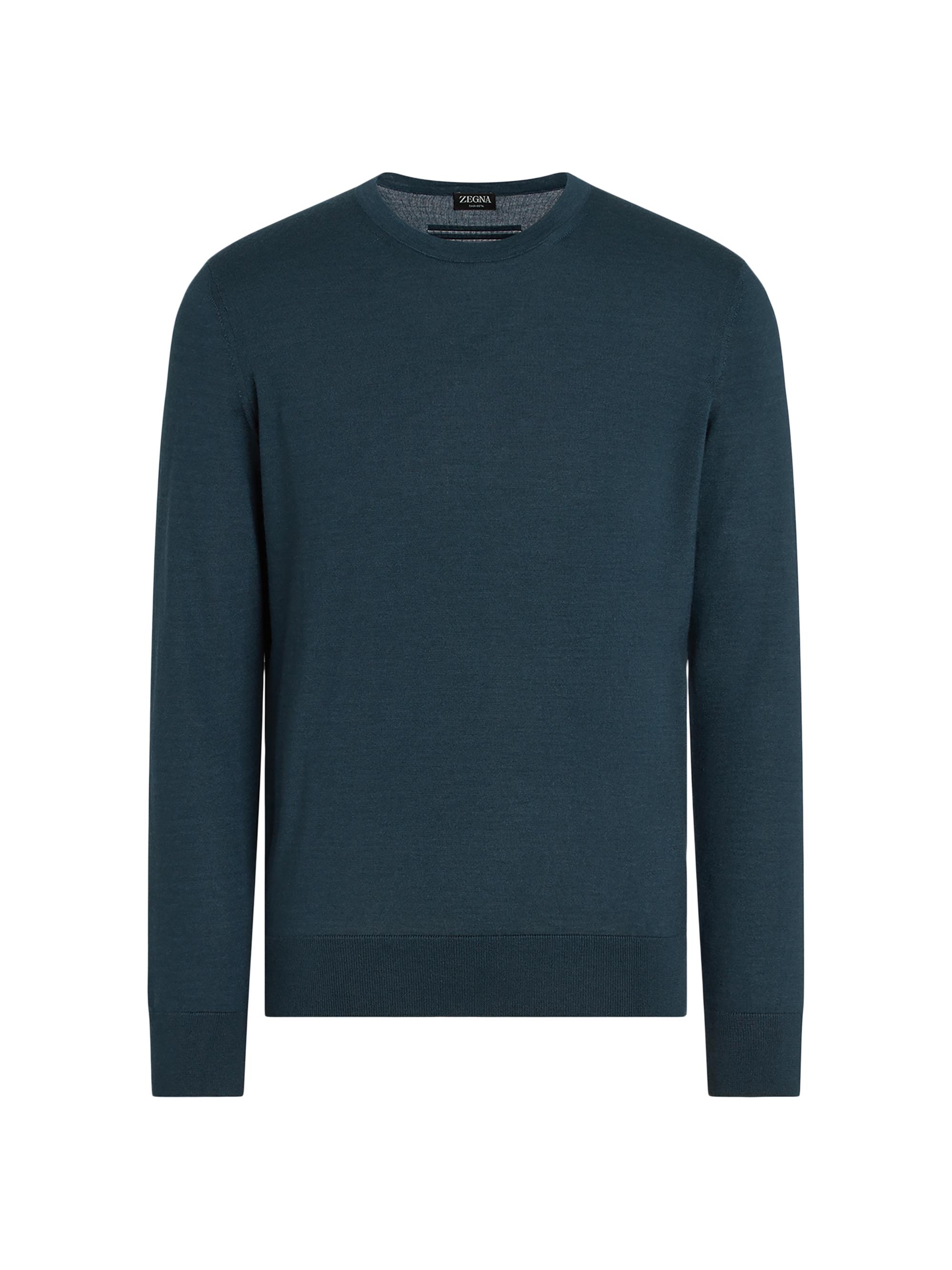 ZEGNA Men's Mélange Cashseta Crewneck Sweater - Brick Red