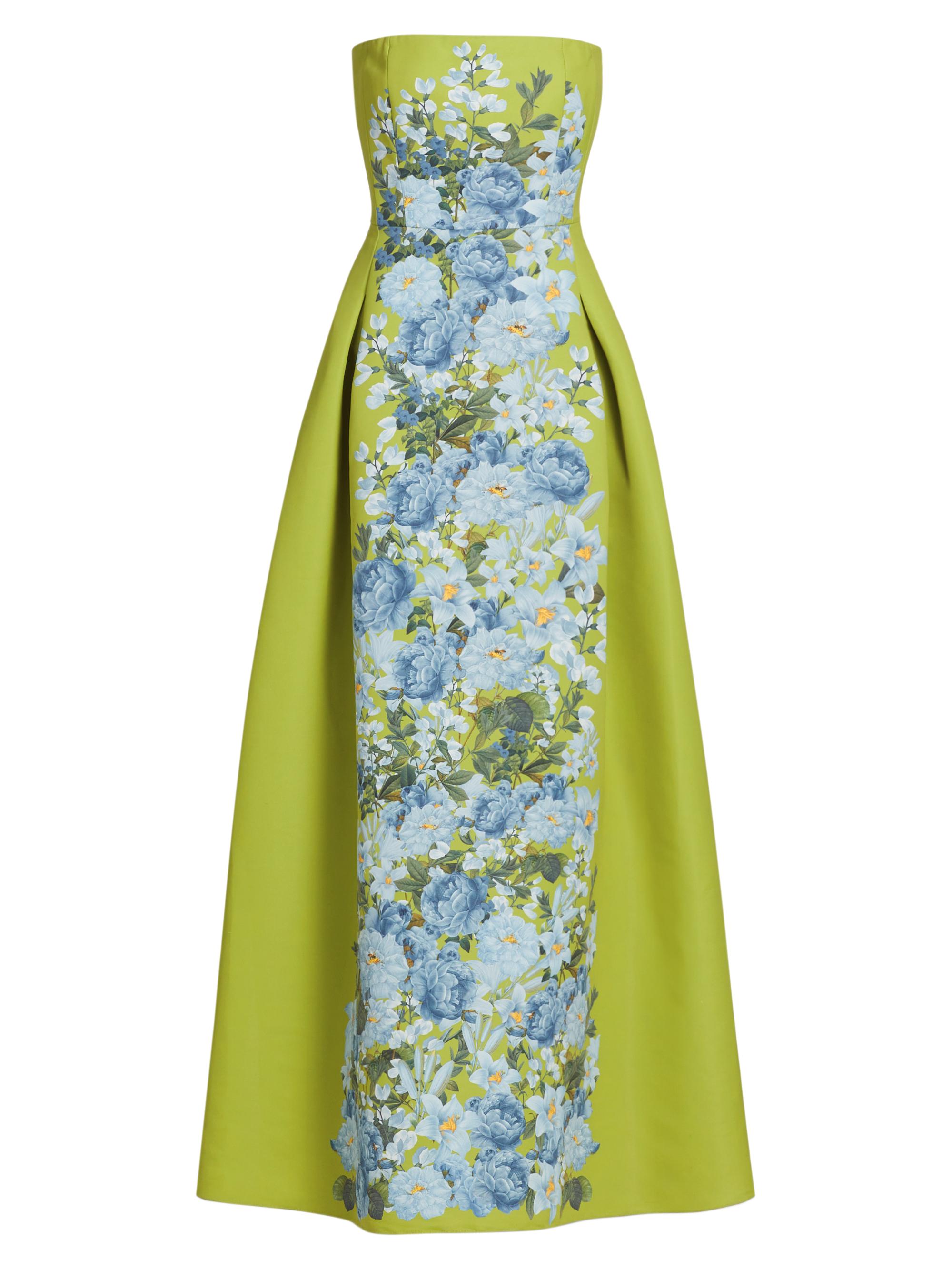 Sachin & Babi Women's Larisa Floral Strapless Gown - Peridot Cascade