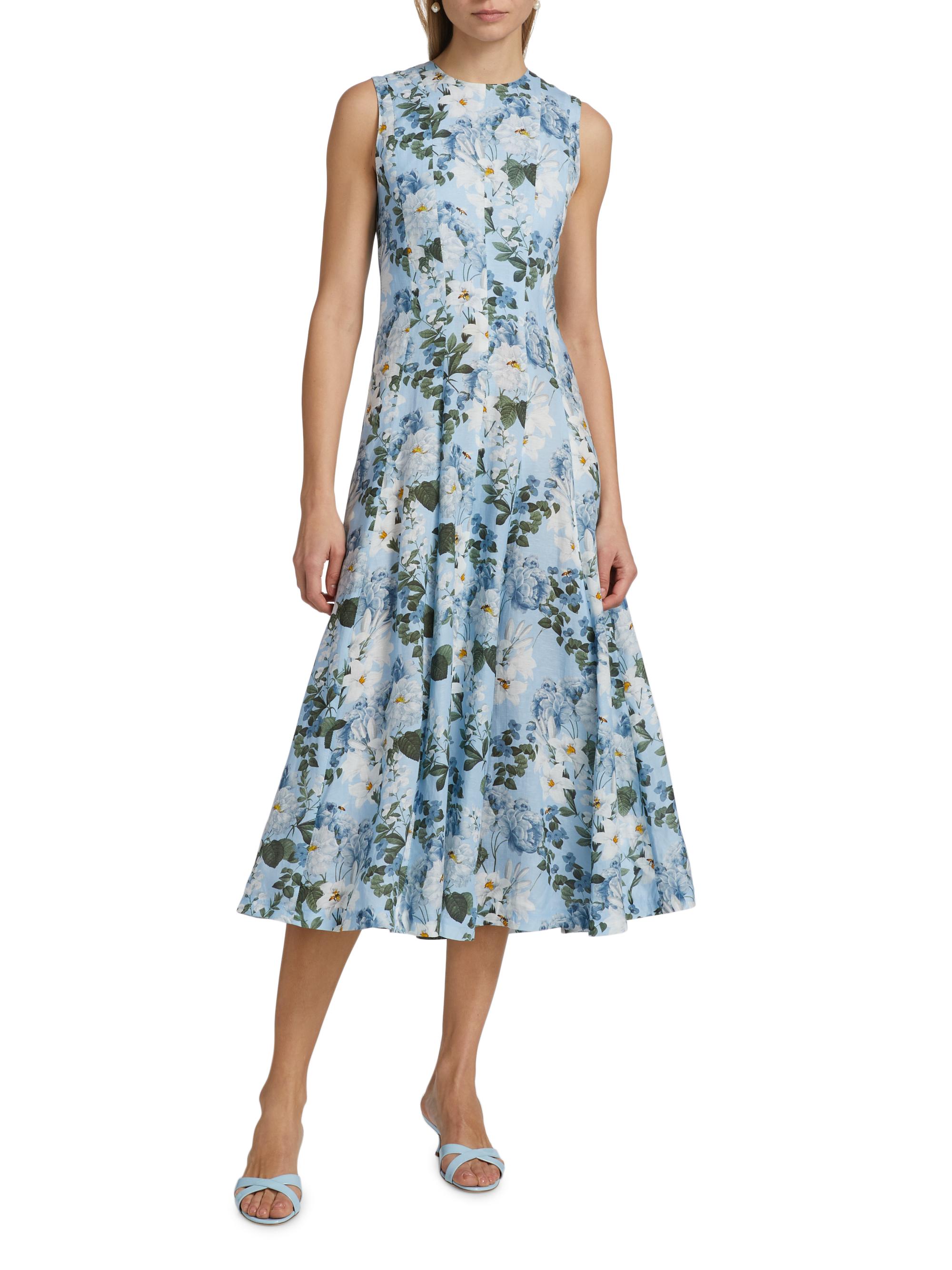 SACHIN BABI Mariposa Floral Midi-Dress | Saks Fifth Avenue