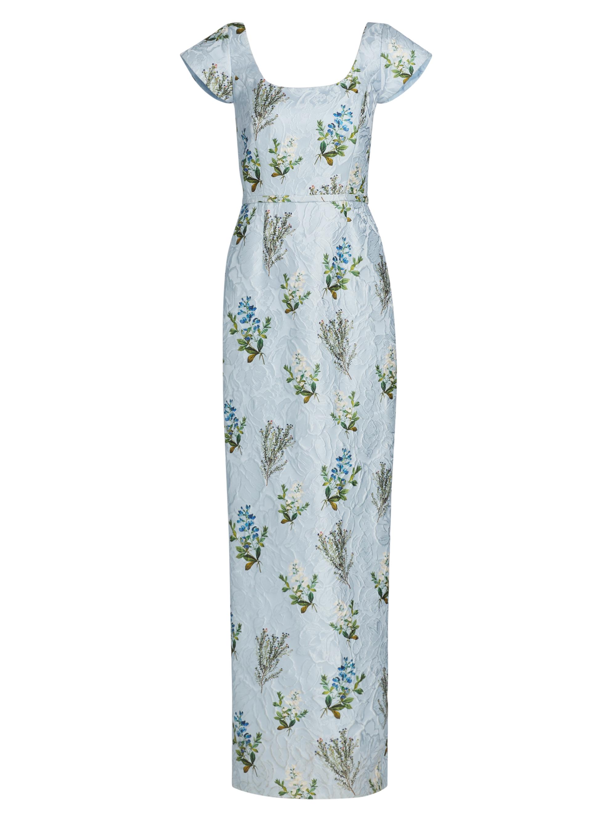 Sachin & Babi Women's Grace Floral Jacquard Column Gown - Cloud Blue Panicle