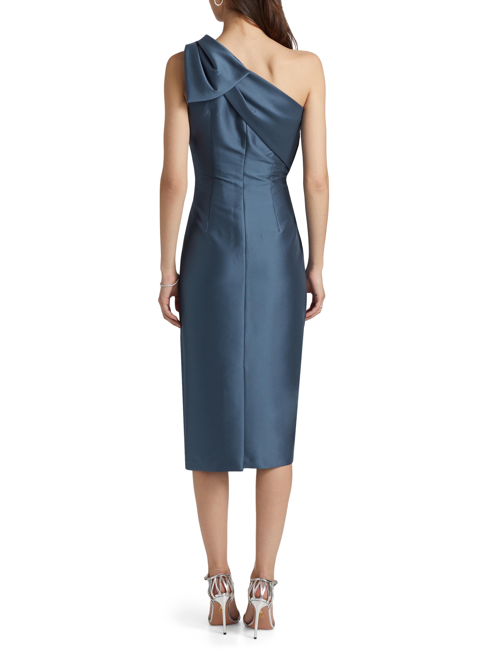 sachin and babi one shoulder bow dress Sachin & Babi Sharla Dress - Steel Blue