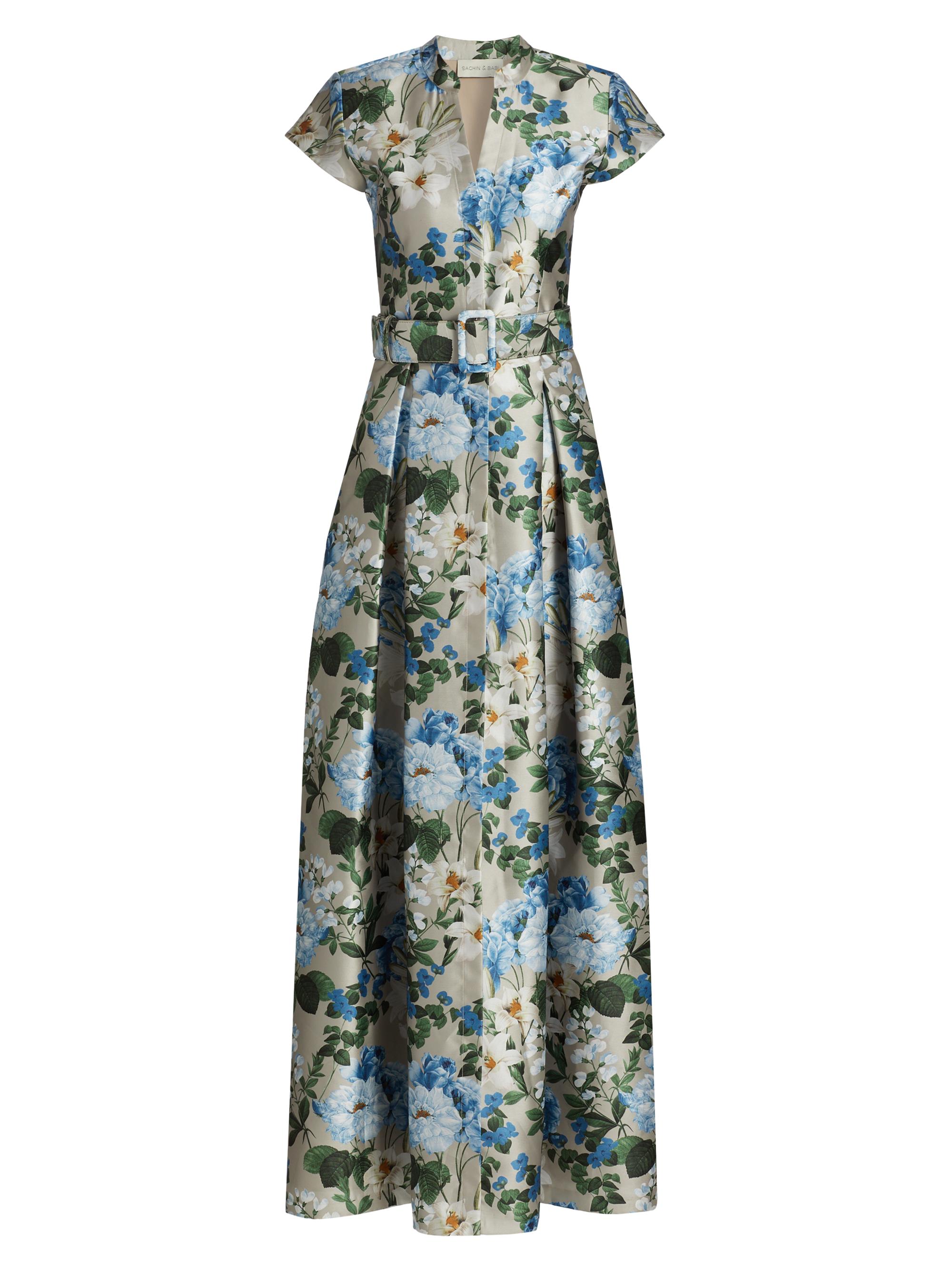 Sachin & Babi Women's Marta Floral Belted Gown - Dune And Dusk Petals