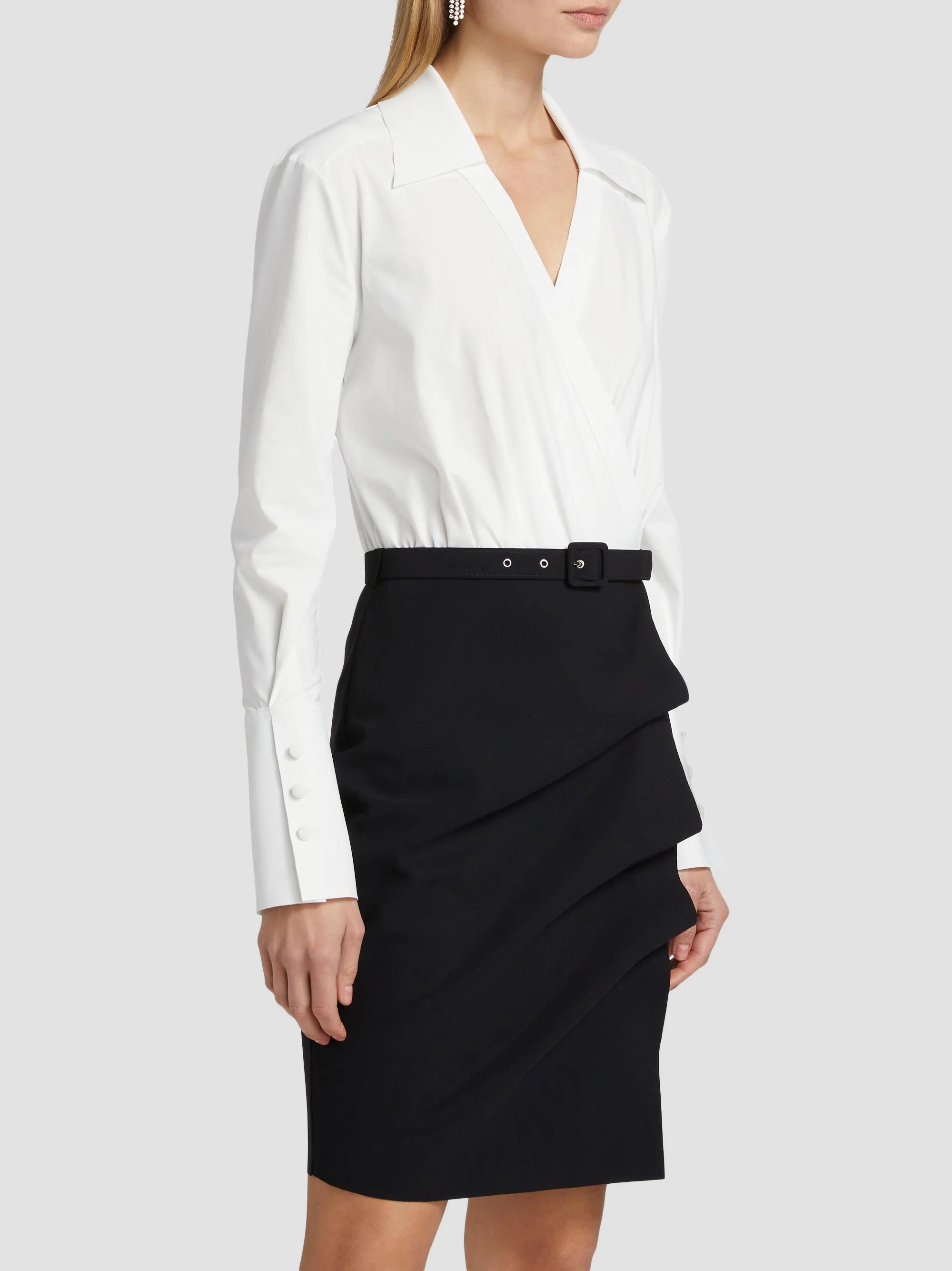 Chiara Boni La Petite Robe Faro Bic Colorblocked Belted Midi-Shirtdress ...