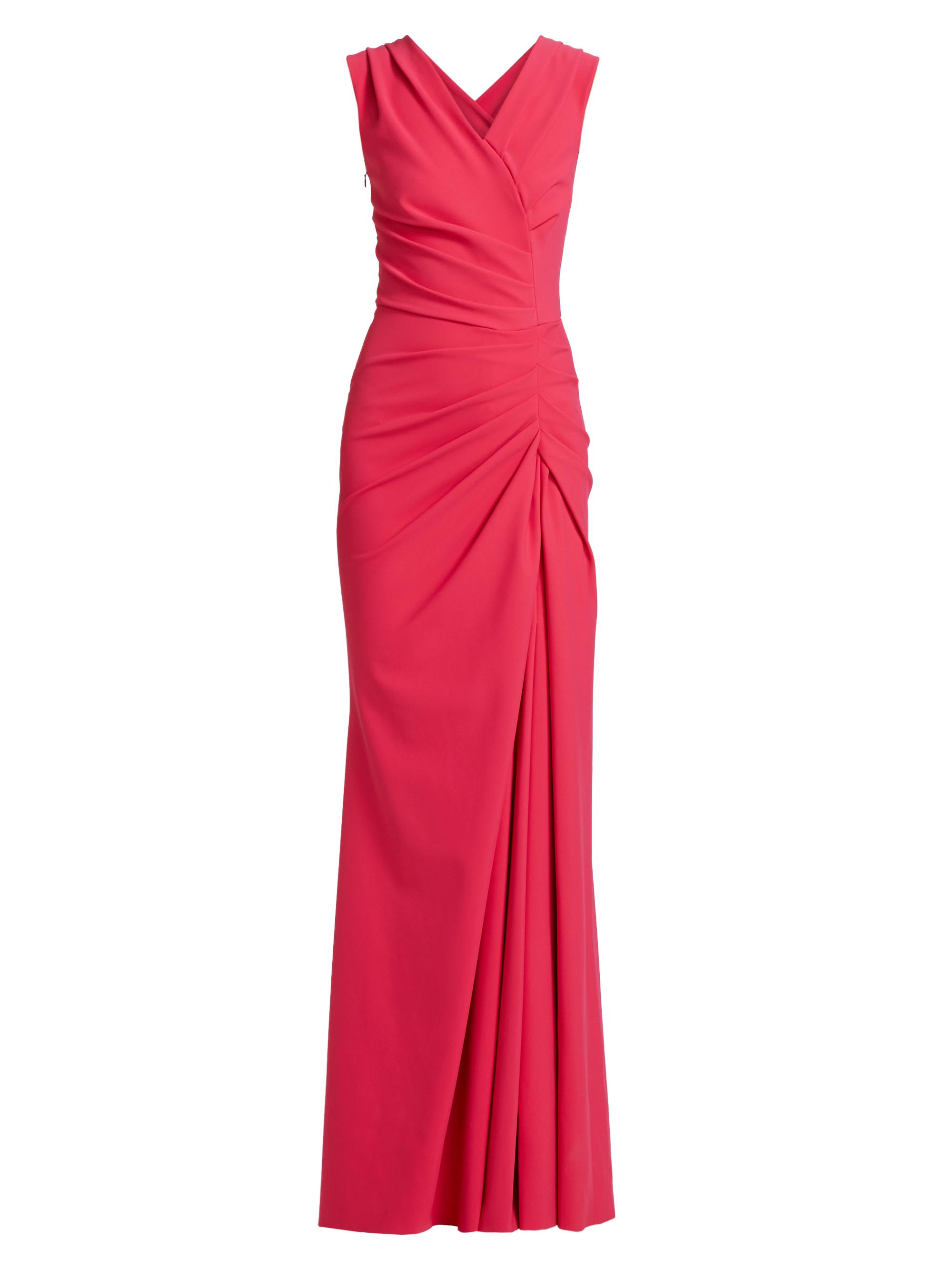 Chiara Boni La Petite Robe Women's Melia Ruched Jersey V-Neck Gown - Lampone