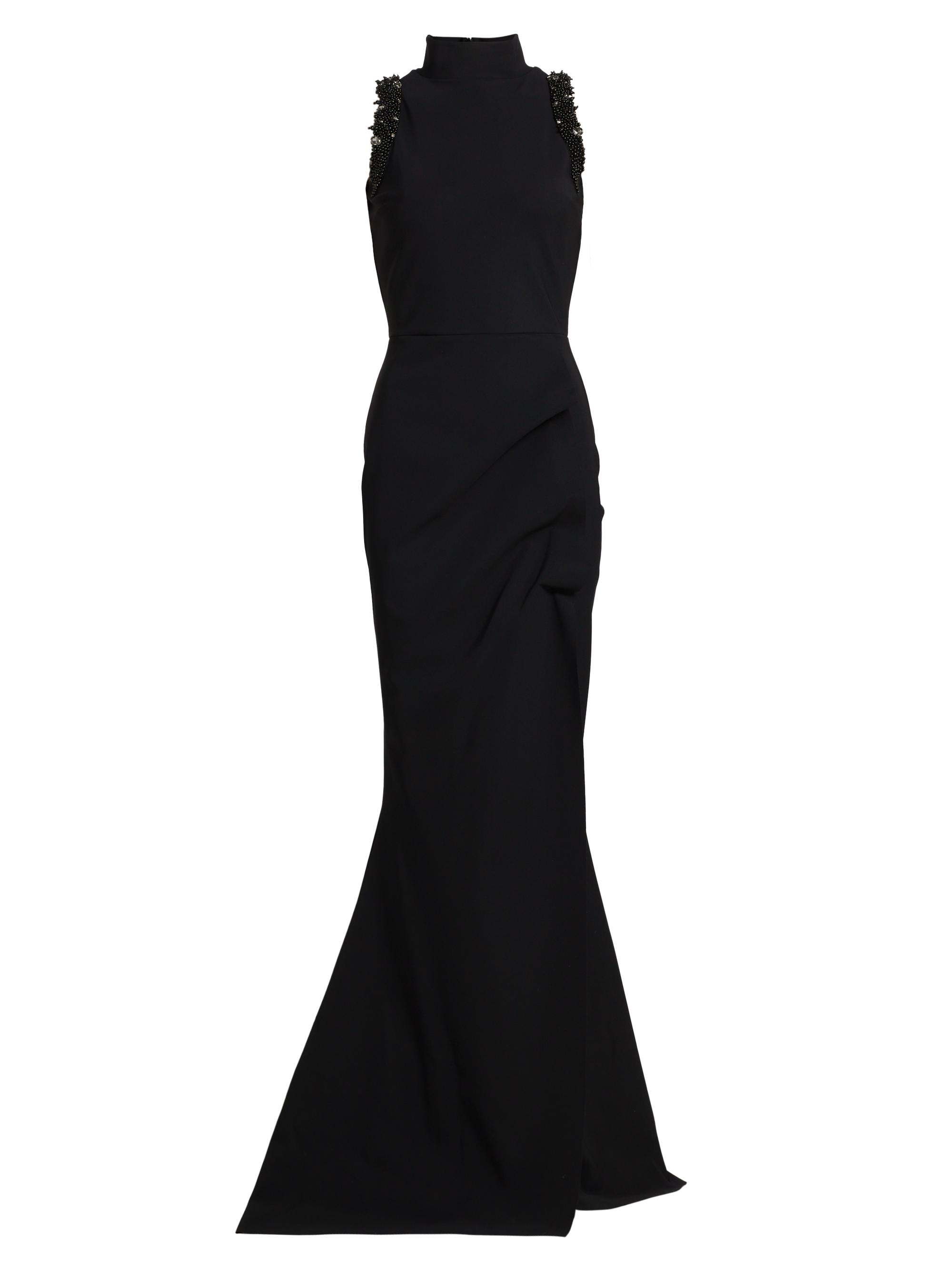 Chiara Boni La Petite Robe Women's Siman Beaded Jersey Gown - Black
