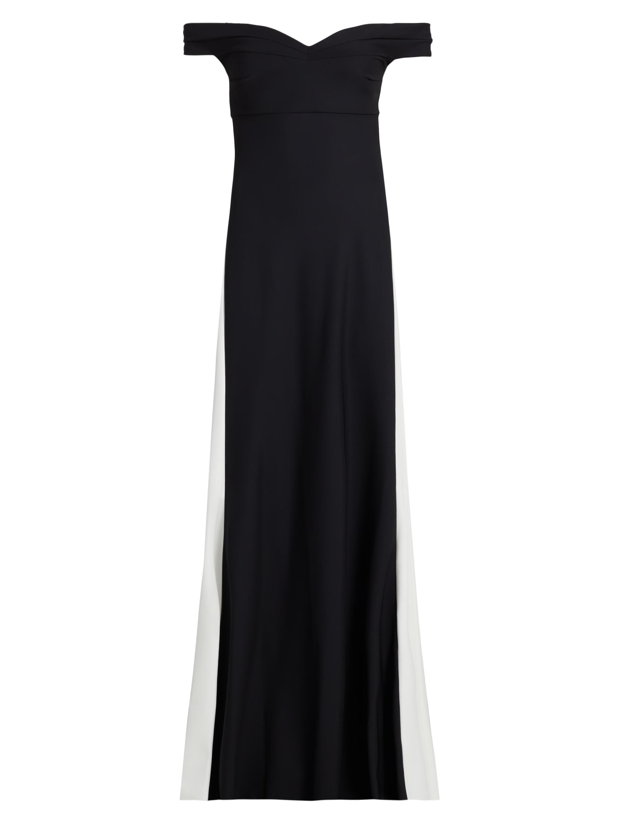 Chiara Boni La Petite Robe Women's Goem Colorblocked Off-Shoulder A-Line Gown - Black White