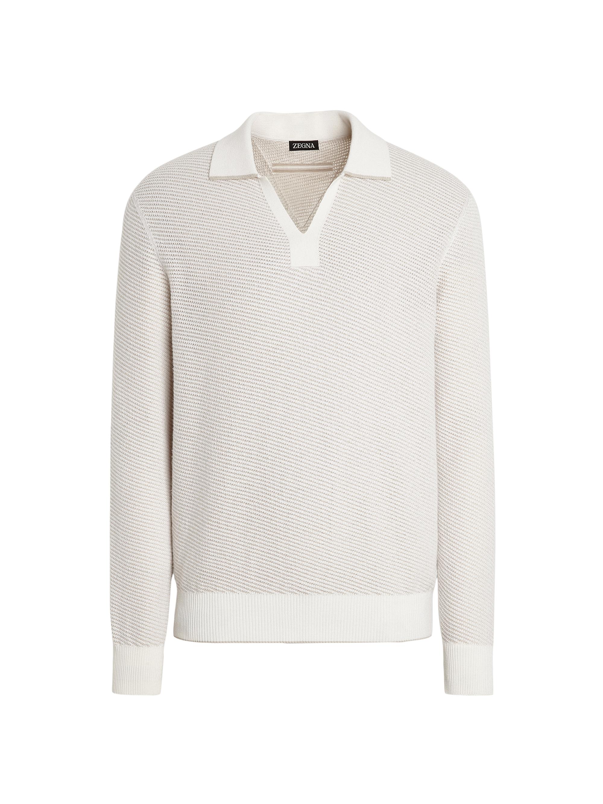 ZEGNA Men's Silk and Cashmere Polo Shirt - Brick Red