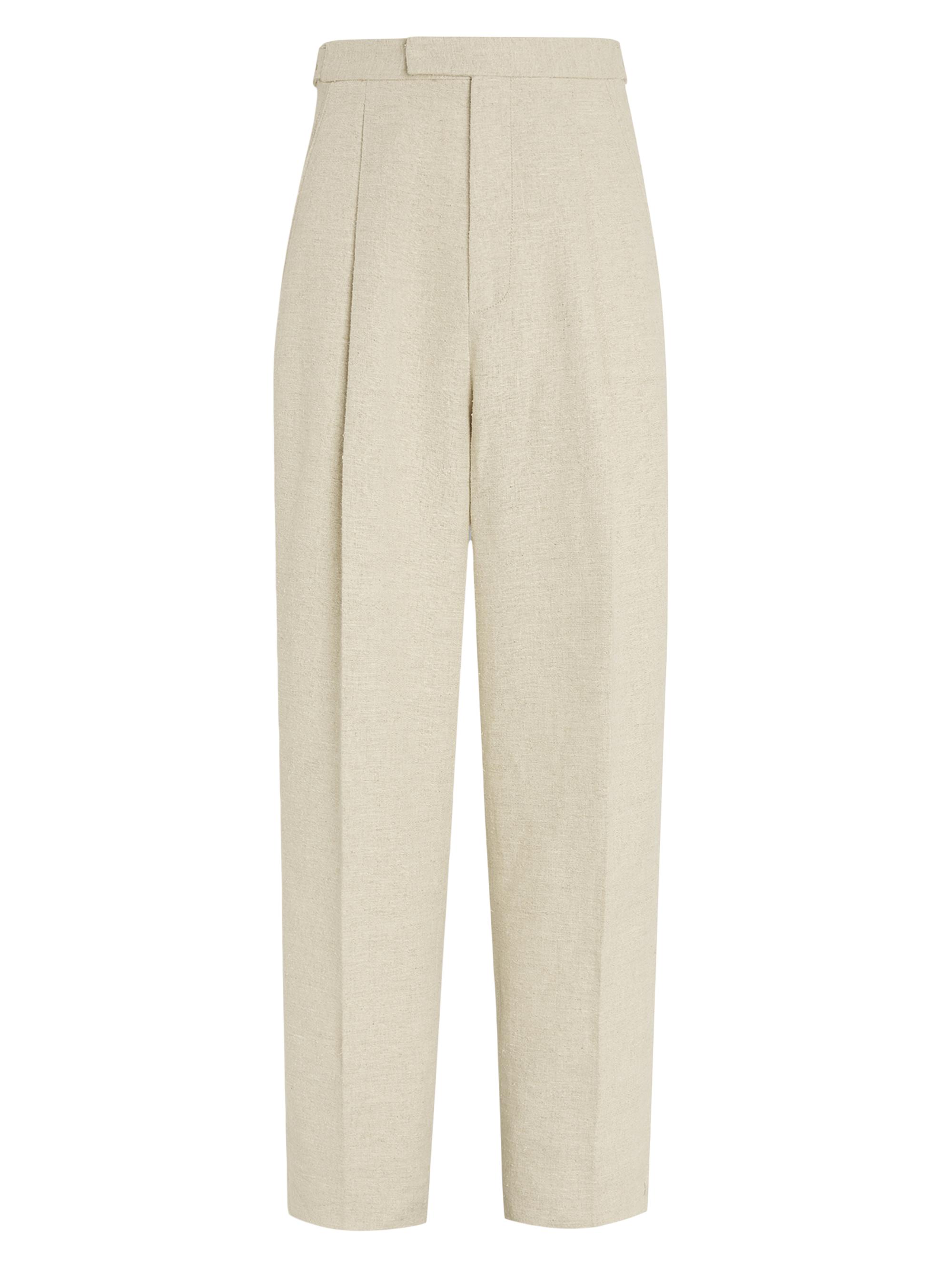 ZEGNA Men's Linen and Silk Blend Pants - Light Beige