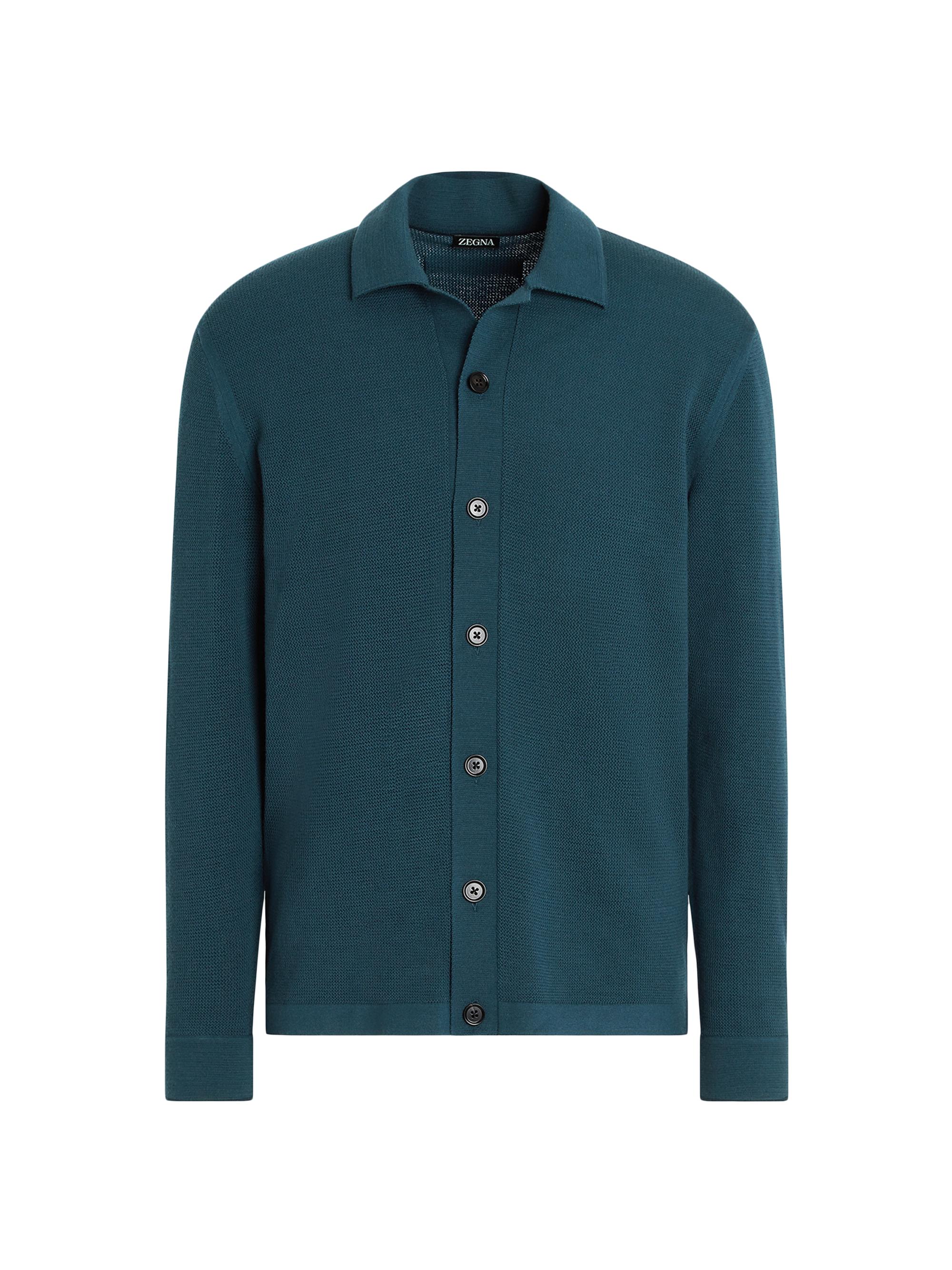 ZEGNA Men's Wool Shirt - Brick Red