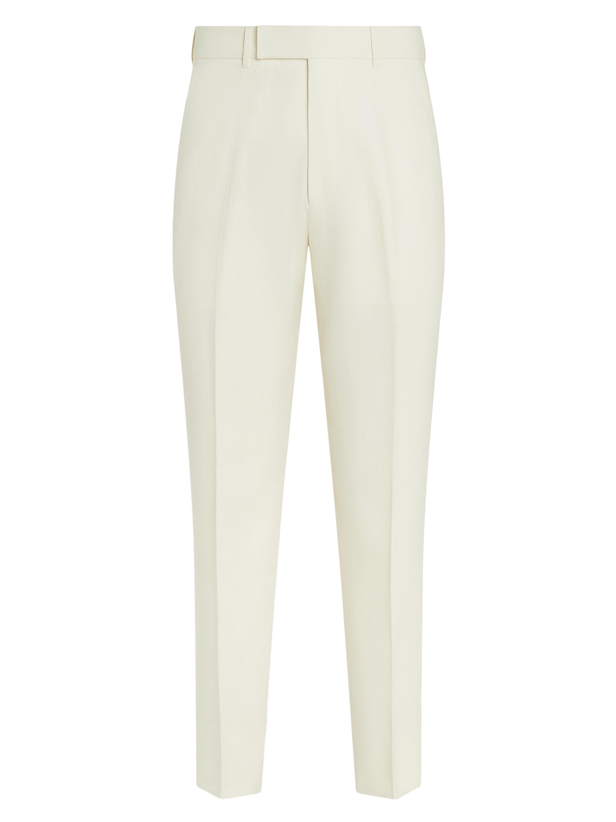 ZEGNA Men's Oasi Lino Slim Fit Pants - Light Beige