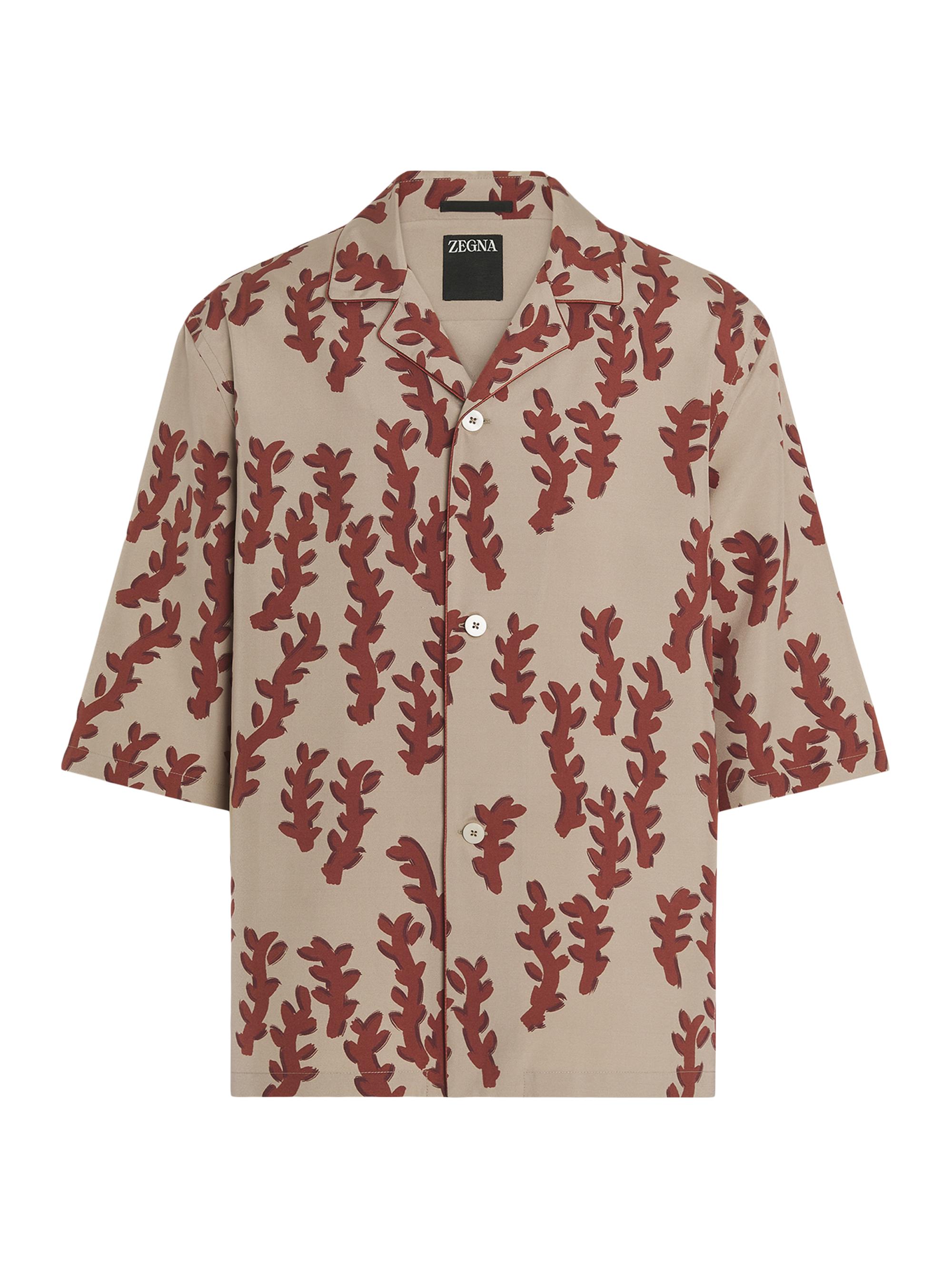 ZEGNA Men's Silk Shirt - Beige