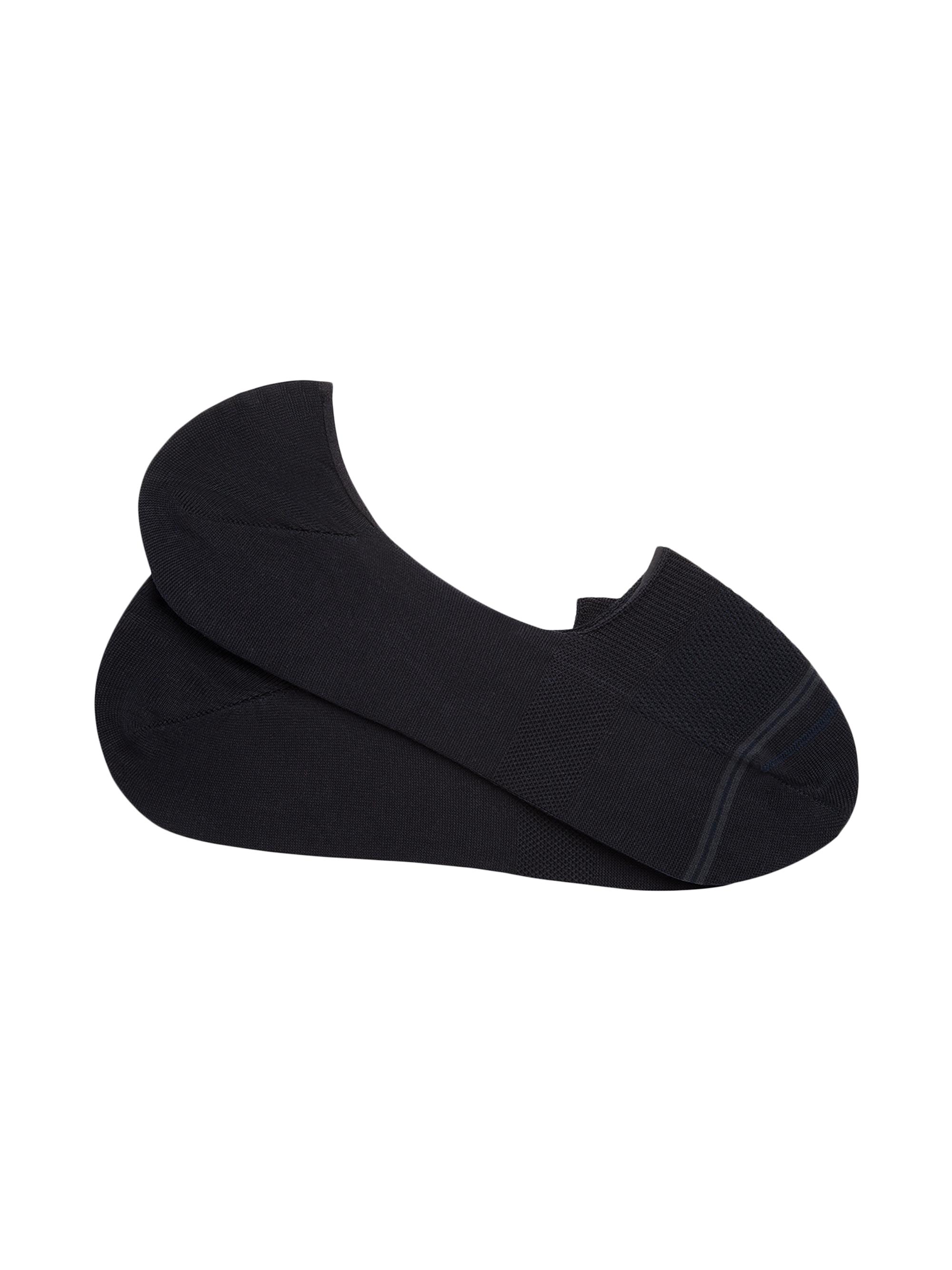 ZEGNA Men's No-Show Cotton Blend Socks - Navy Blue