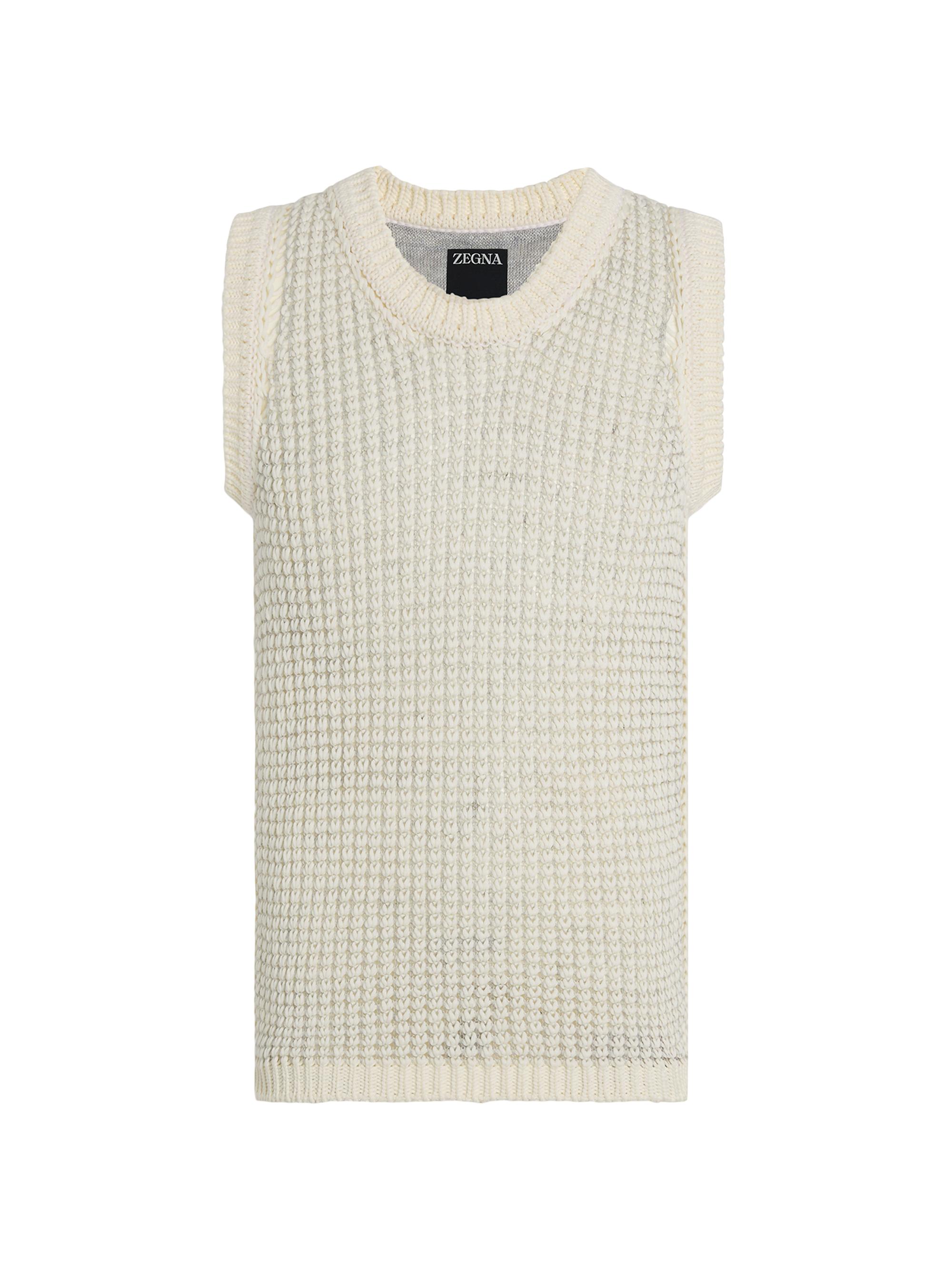 ZEGNA Men's Cotton and Linen Vest - White