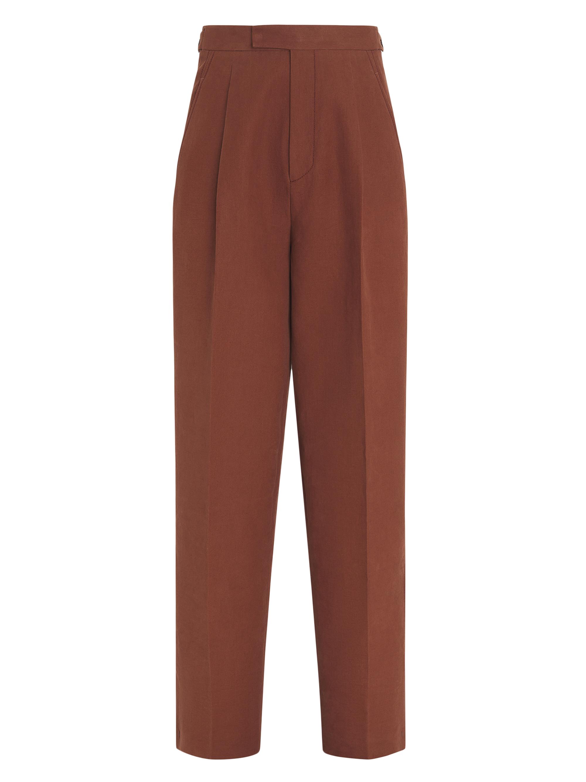 ZEGNA Men's Oasi Lino Pants - Tobacco