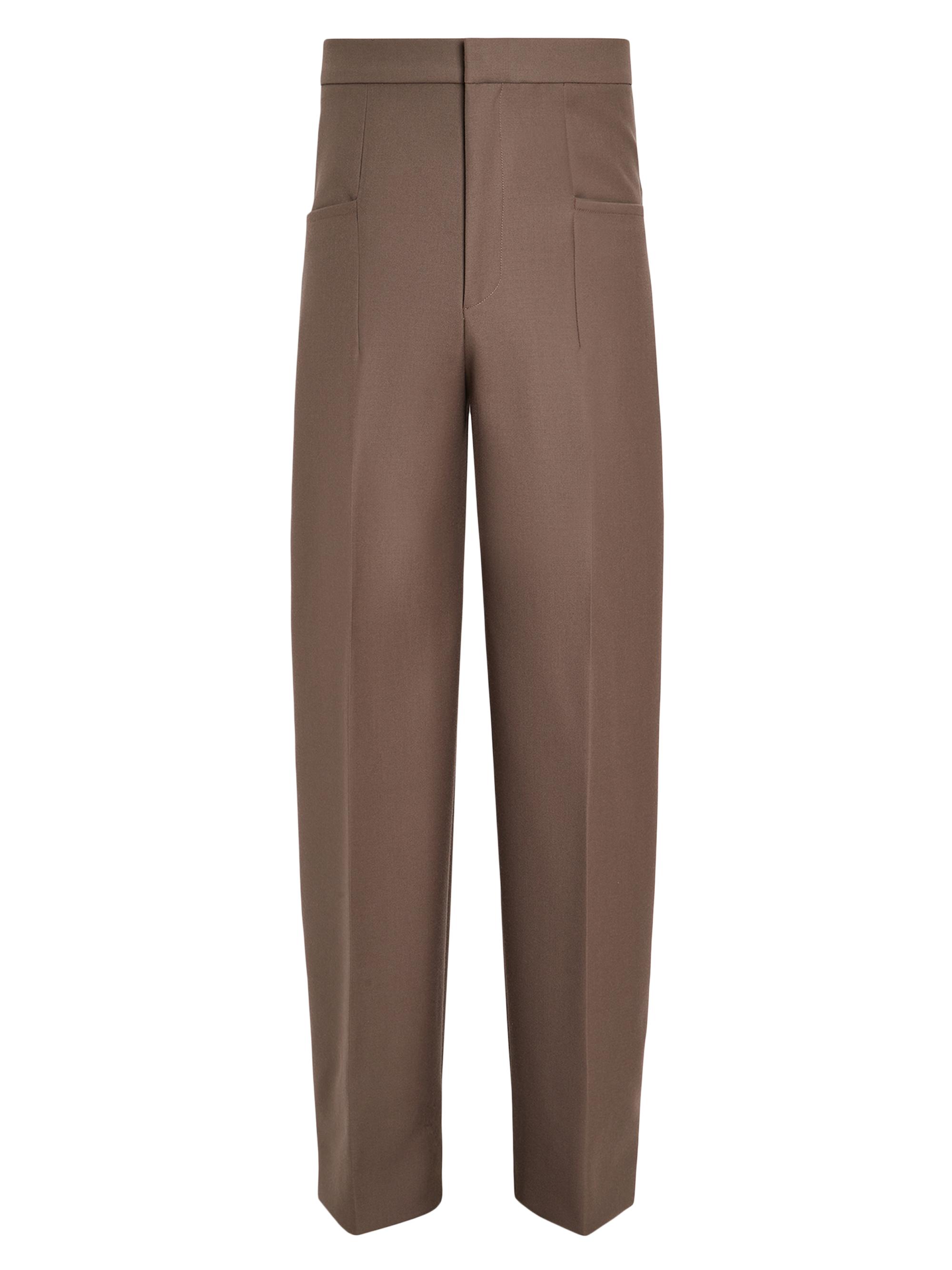 ZEGNA Men's Silk and Wool Pants - Dark Taupe