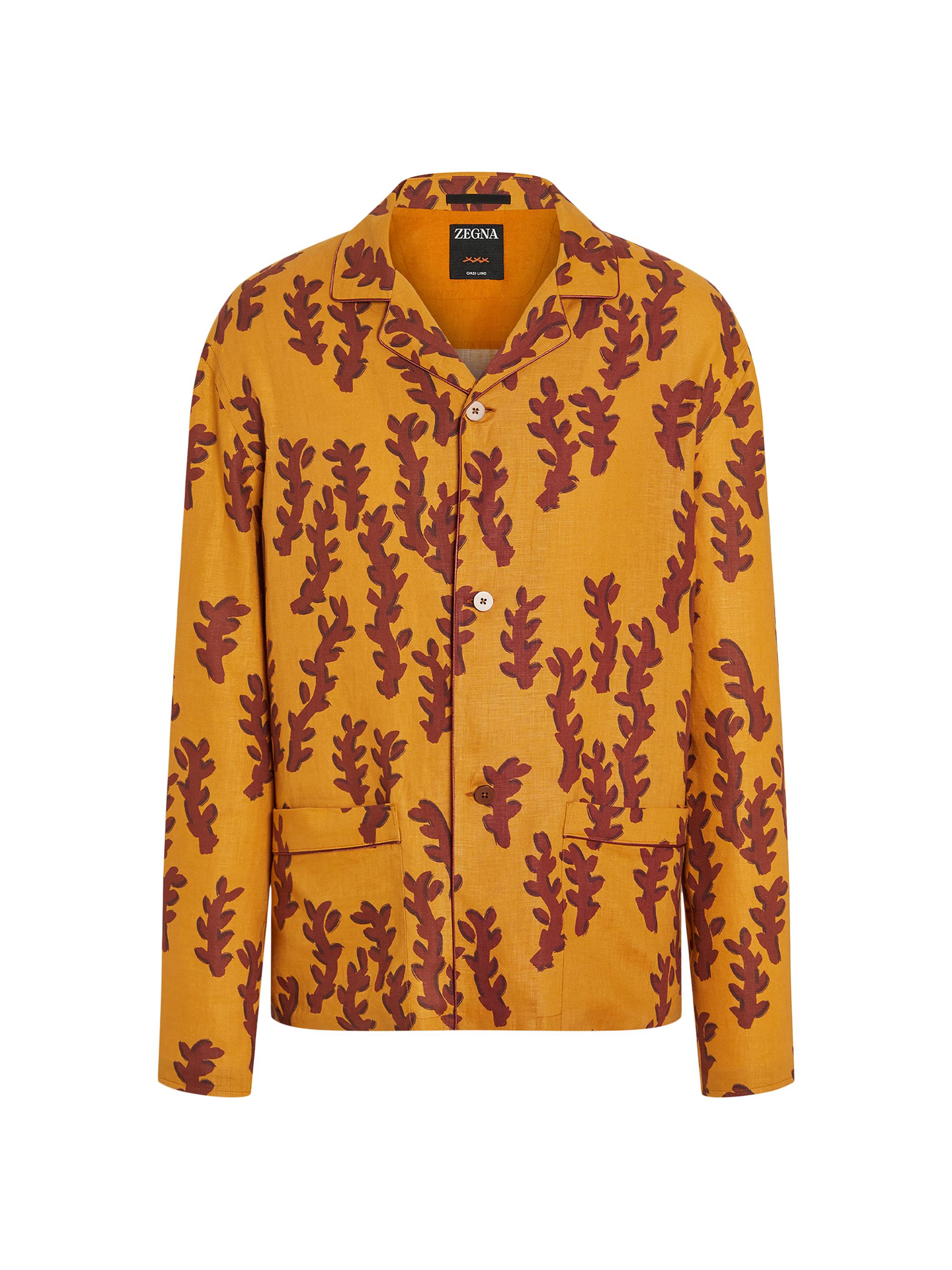 ZEGNA Men's Linen Shirt - Yellow Red