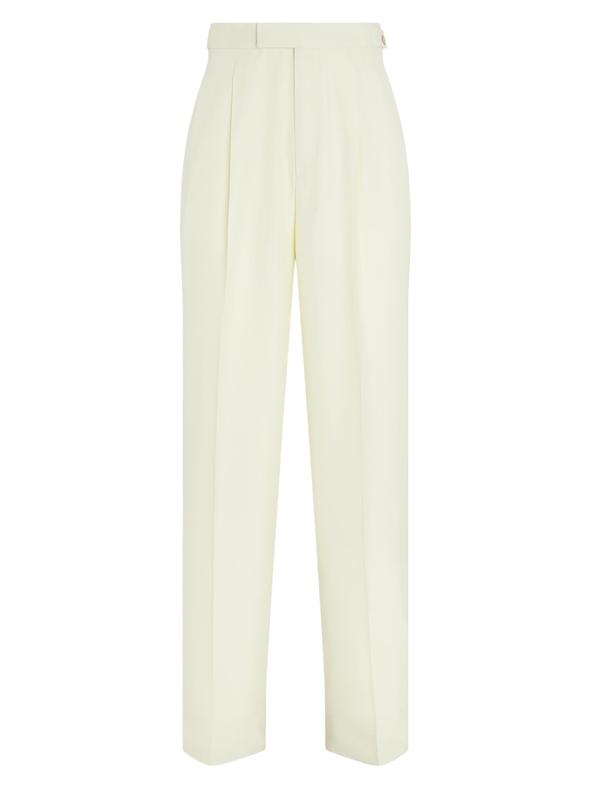 ZEGNA Men's Silk and Wool Pants - Light Yellow