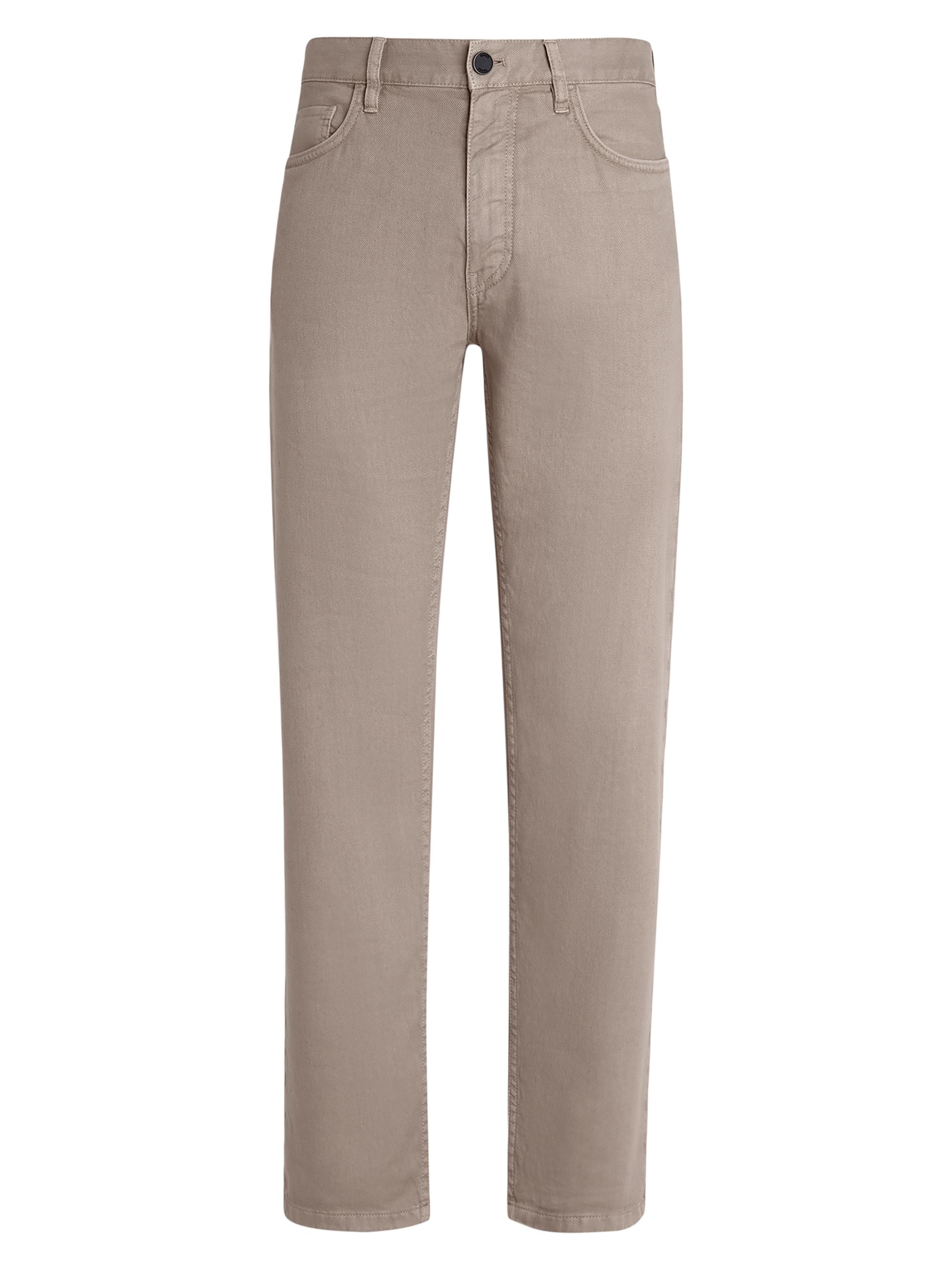 ZEGNA Men's Stretch Cotton and Linen Roccia Jeans - Light Taupe