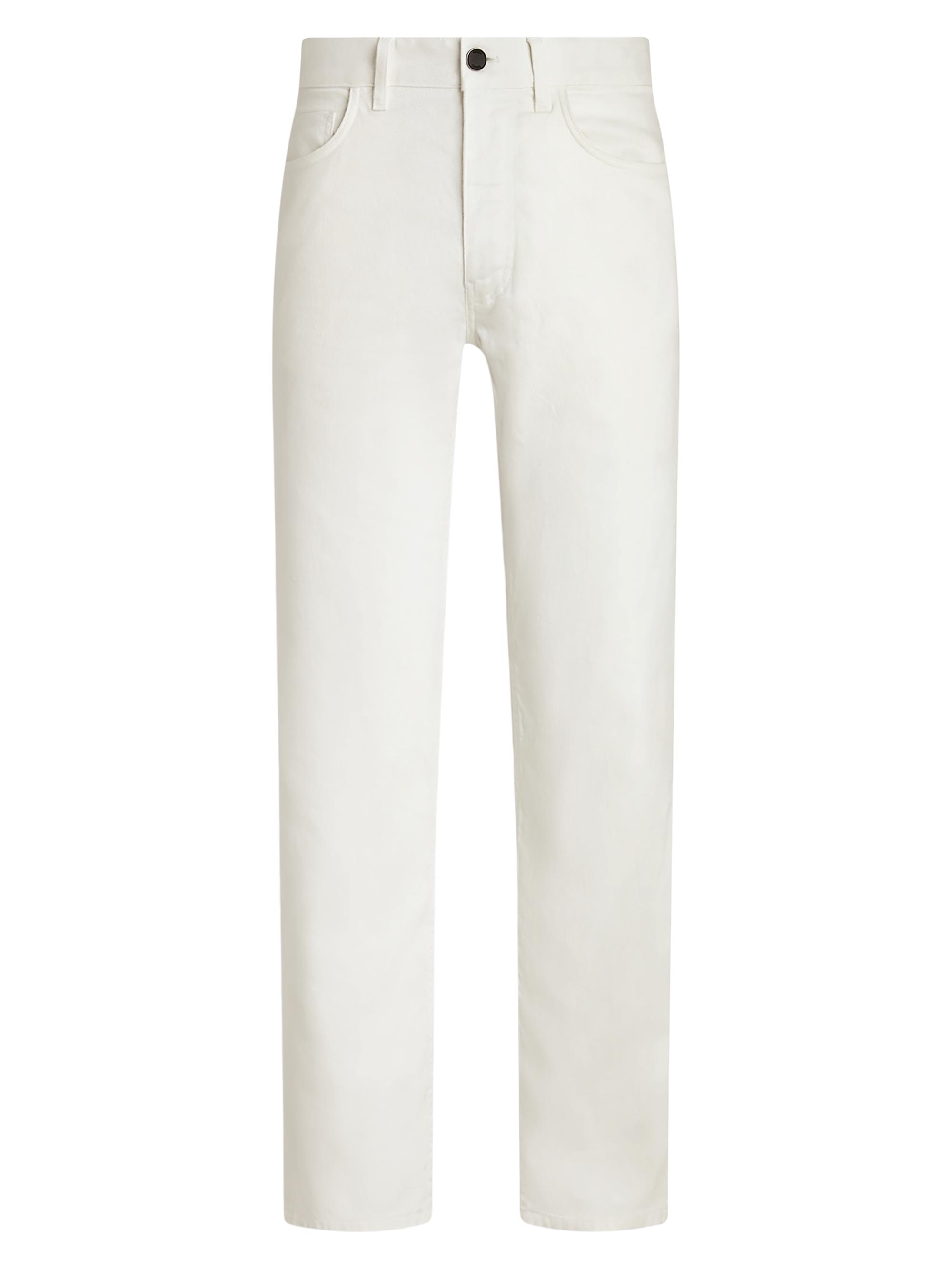 ZEGNA Men's Stretch Cotton and Linen Roccia Jeans - White