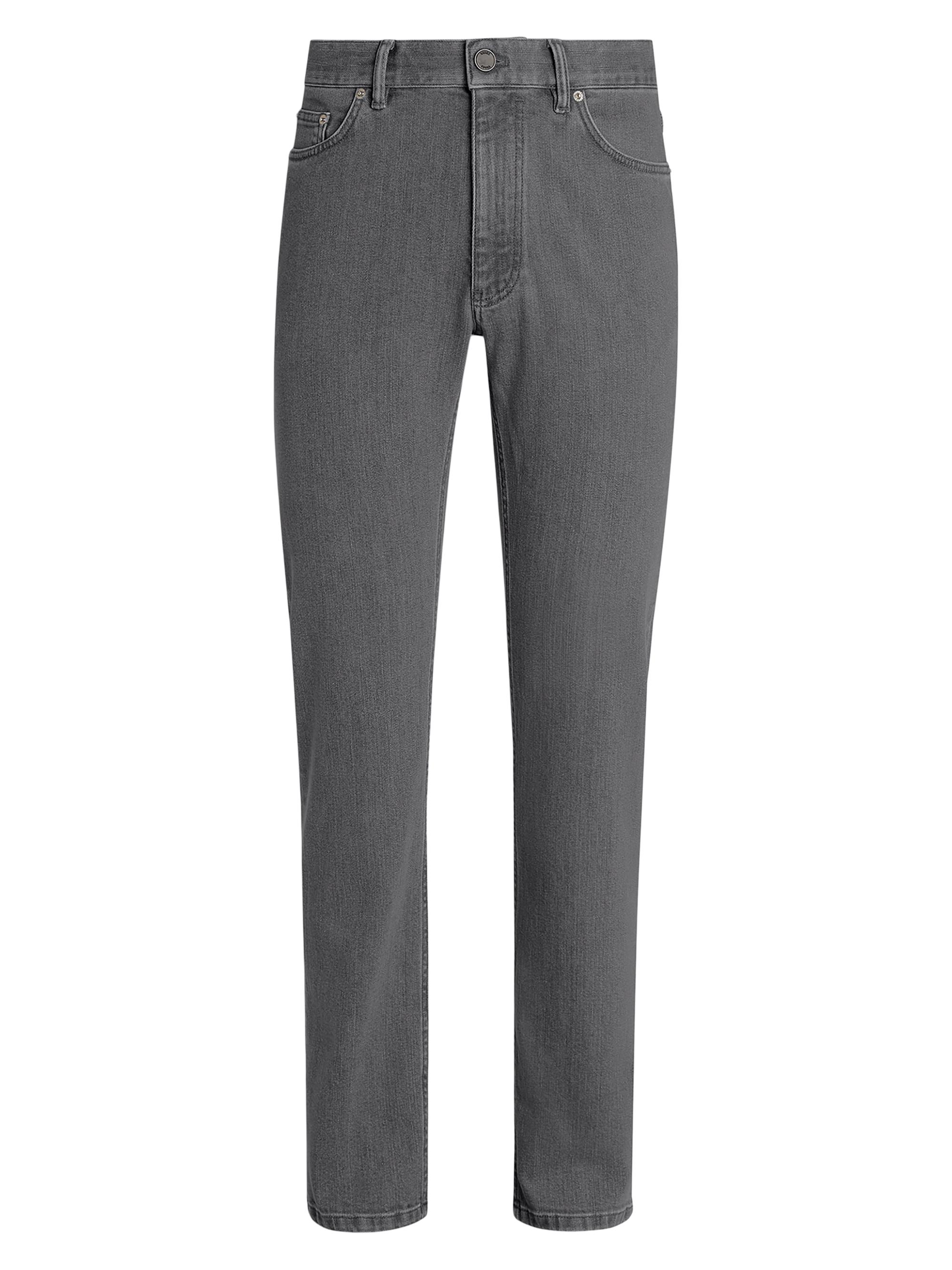 ZEGNA Men's Washed Stretch Cotton Roccia Jeans - Grey