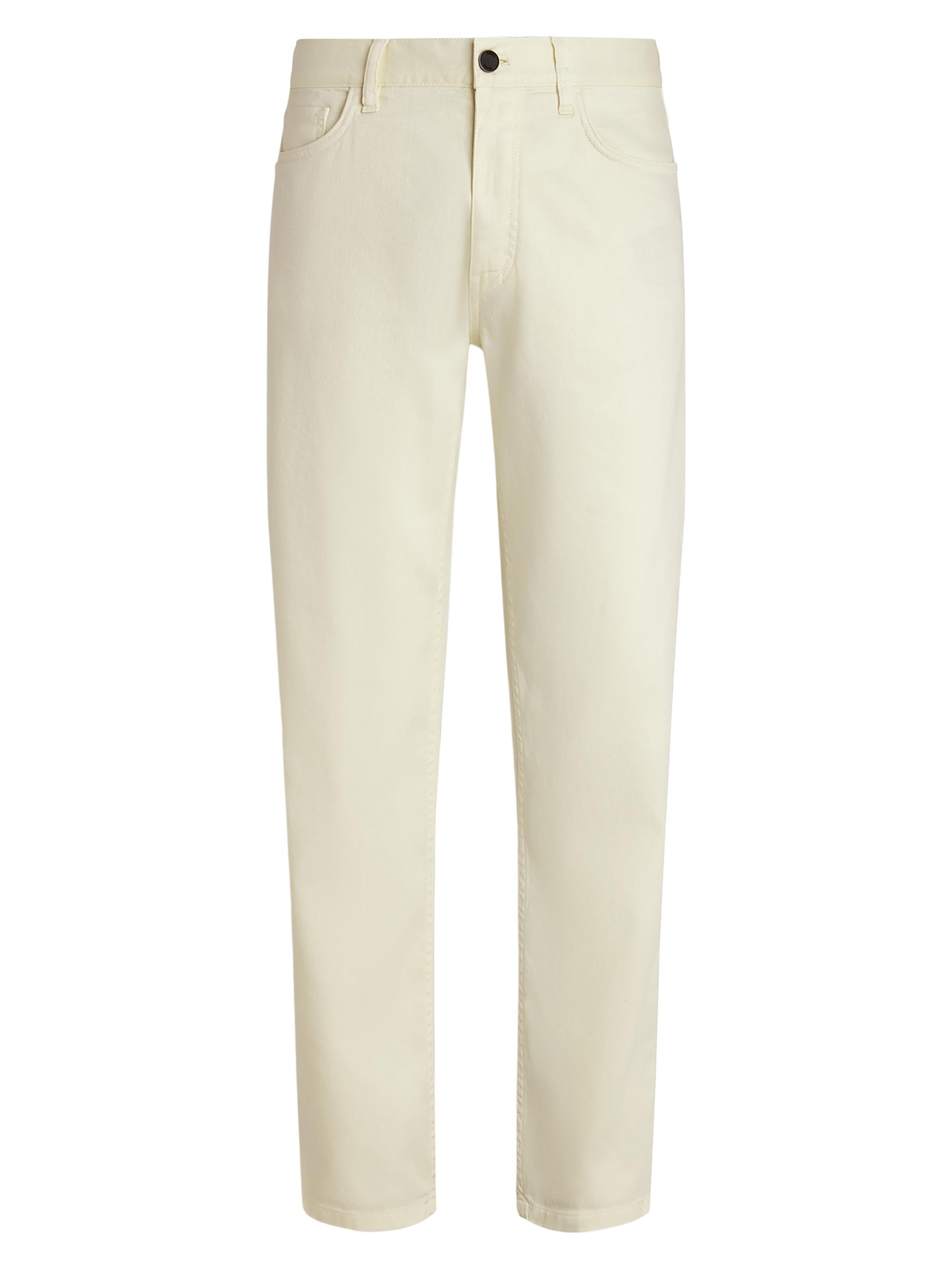 ZEGNA Men's Stretch Cotton and Linen Roccia Jeans - Light Yellow