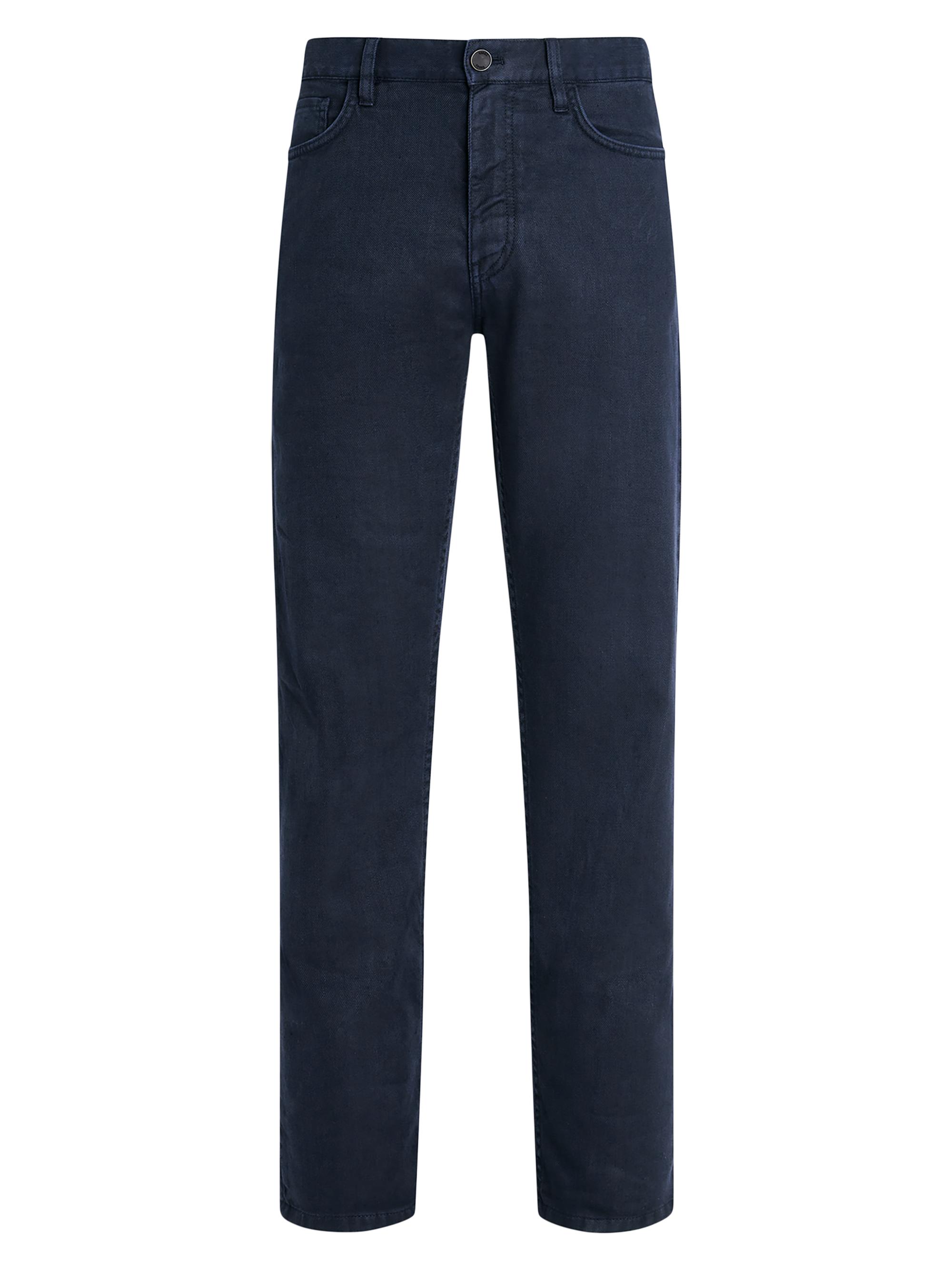 ZEGNA Men's Stretch Cotton and Linen Roccia Jeans - Navy Blue