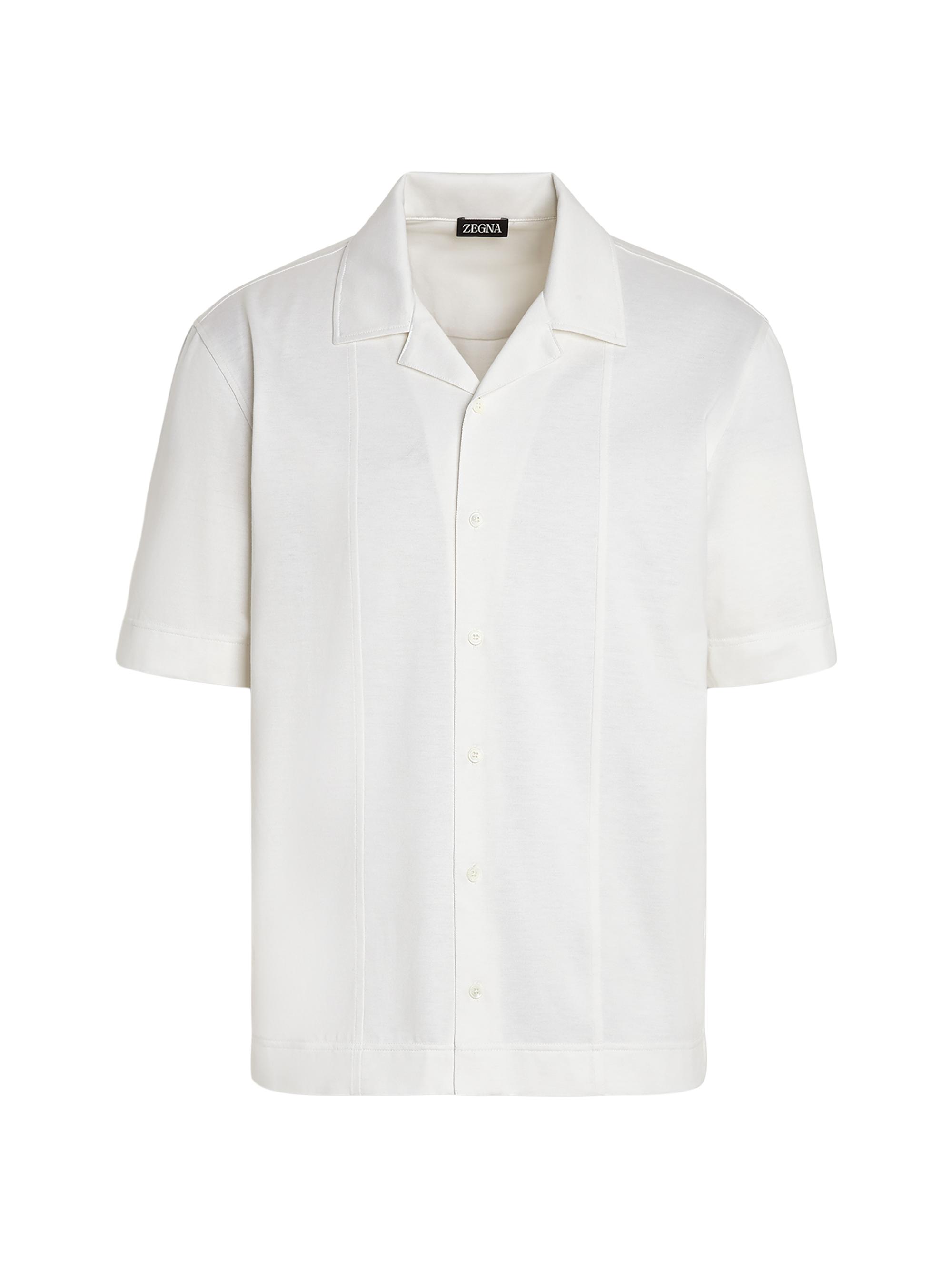 ZEGNA Men's Cotton and Silk Shirt - White