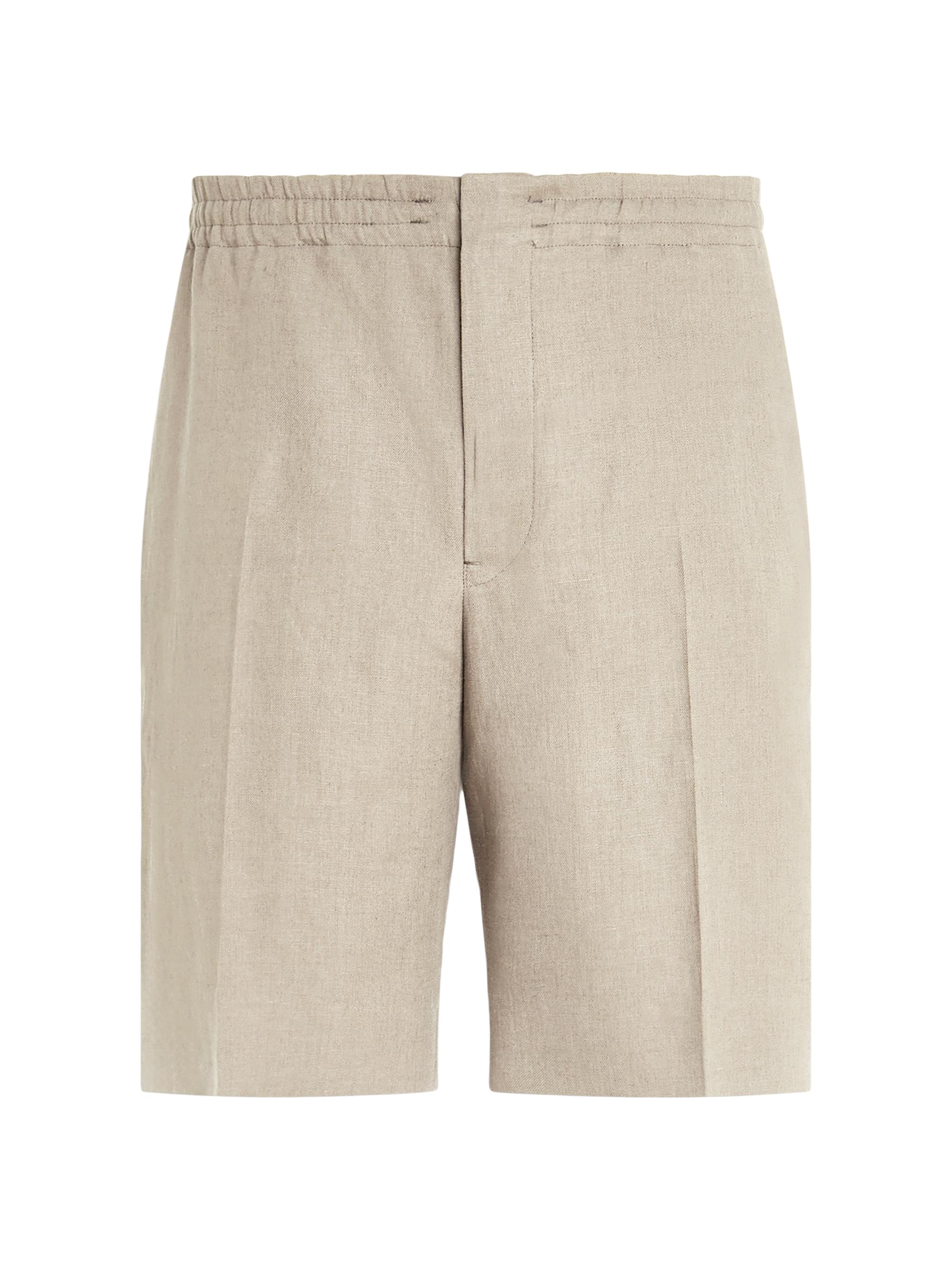 ZEGNA Men's Oasi Lino Shorts - Light Taupe